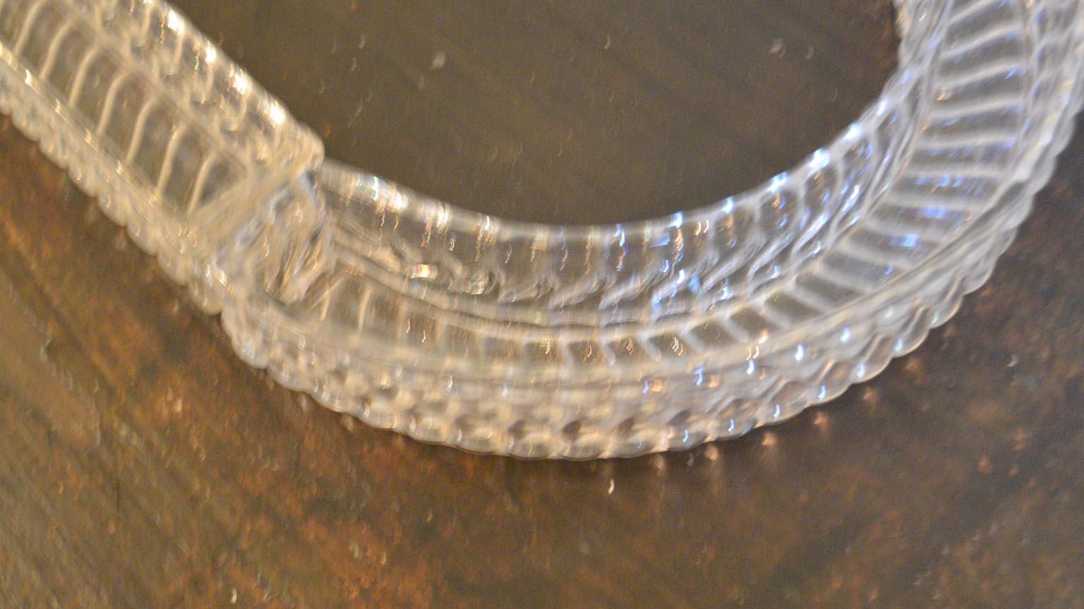 Bambous Tors baccarat crystal centrepiece. Etched baccarat mark on back. Four pieces. Excellent condition, circa 1915.