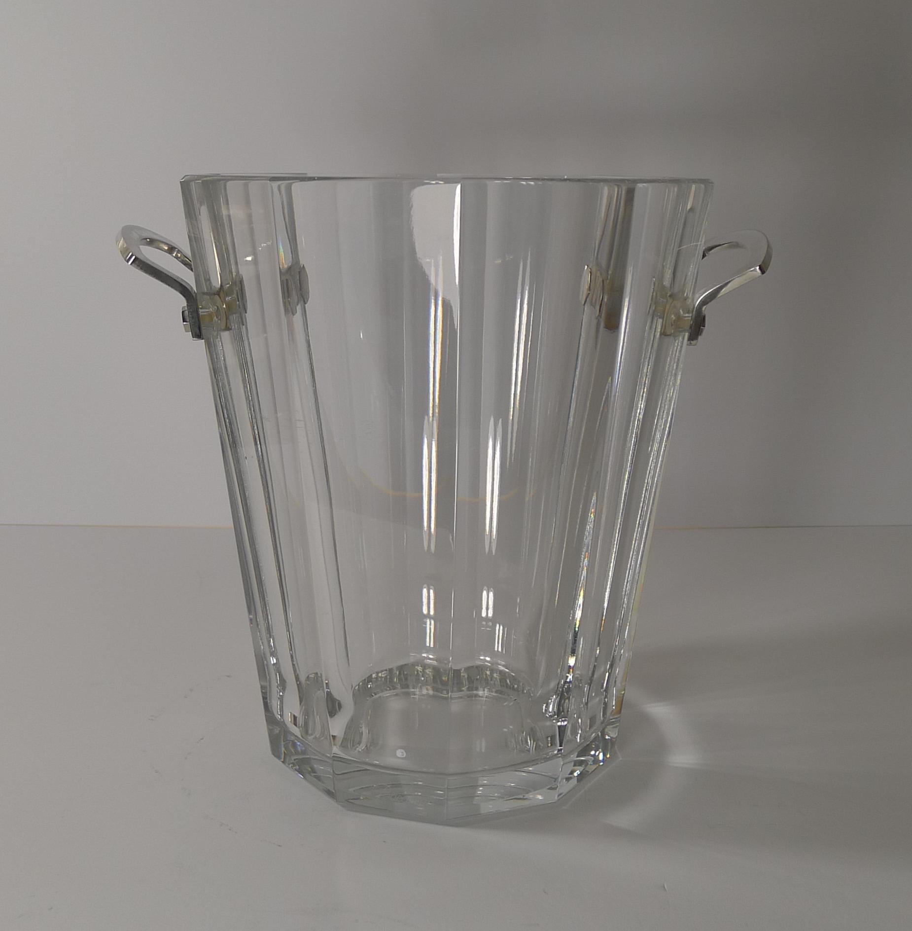 Mid-Century Modern Baccarat Crystal Champagne Bucket / Wine Cooler, 