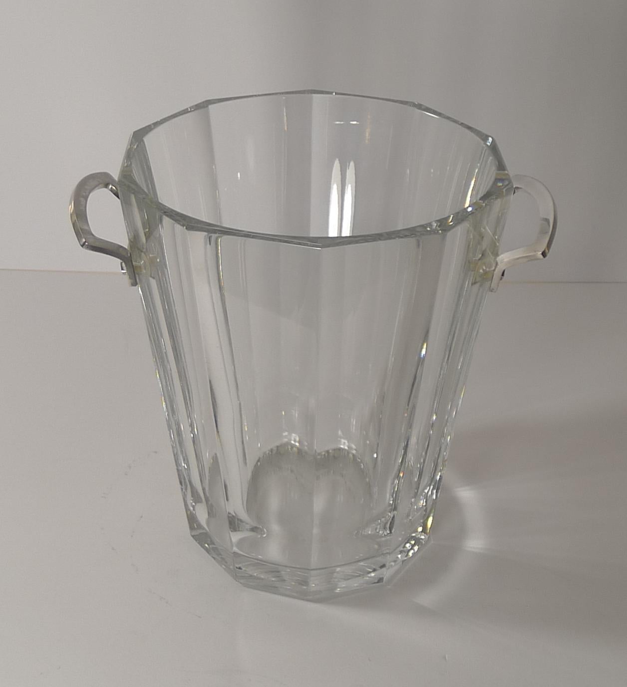 French Baccarat Crystal Champagne Bucket / Wine Cooler, 