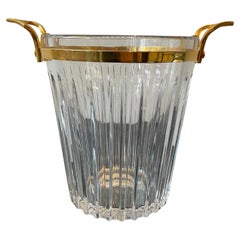 Retro Baccarat Crystal Champagne Cooler / Ice Bucket