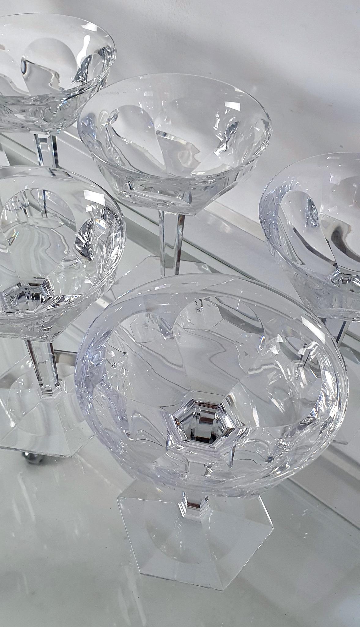Set von 8 Champagner-Coupe-Gläsern aus Kristall von Baccarat im Angebot 3