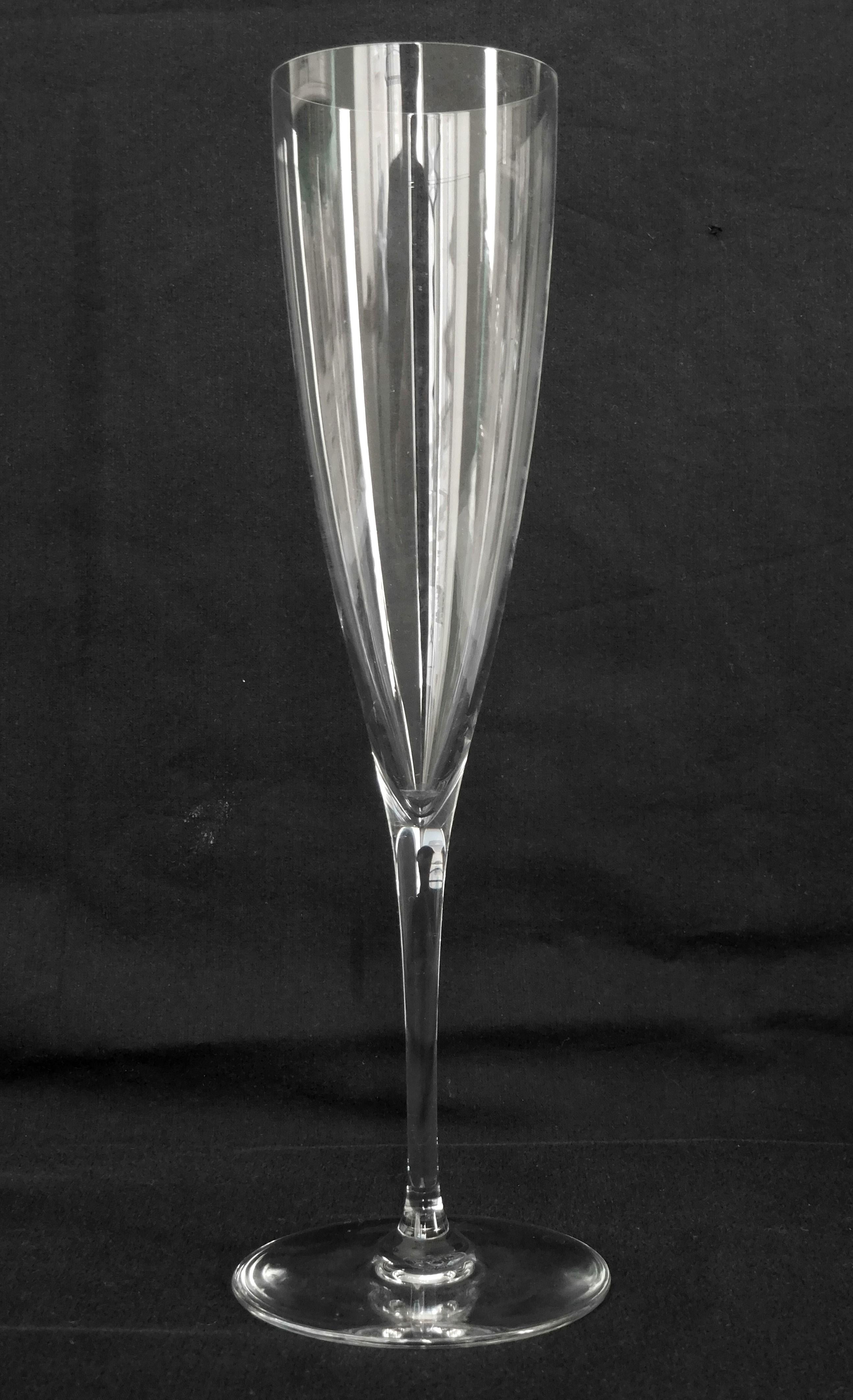Flûte da champagne in cristallo Baccarat - motivo Dom Perignon - firmato In condizioni buone a GRENOBLE, FR