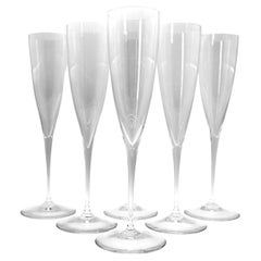 Flûte da champagne in cristallo Baccarat - motivo Dom Perignon - firmato