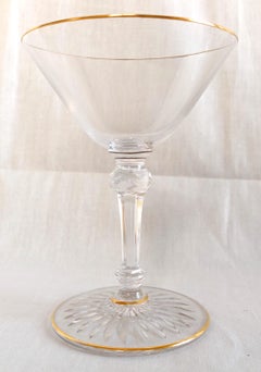 Bicchiere da champagne in cristallo Baccarat - doratura fine - inizio XX secolo