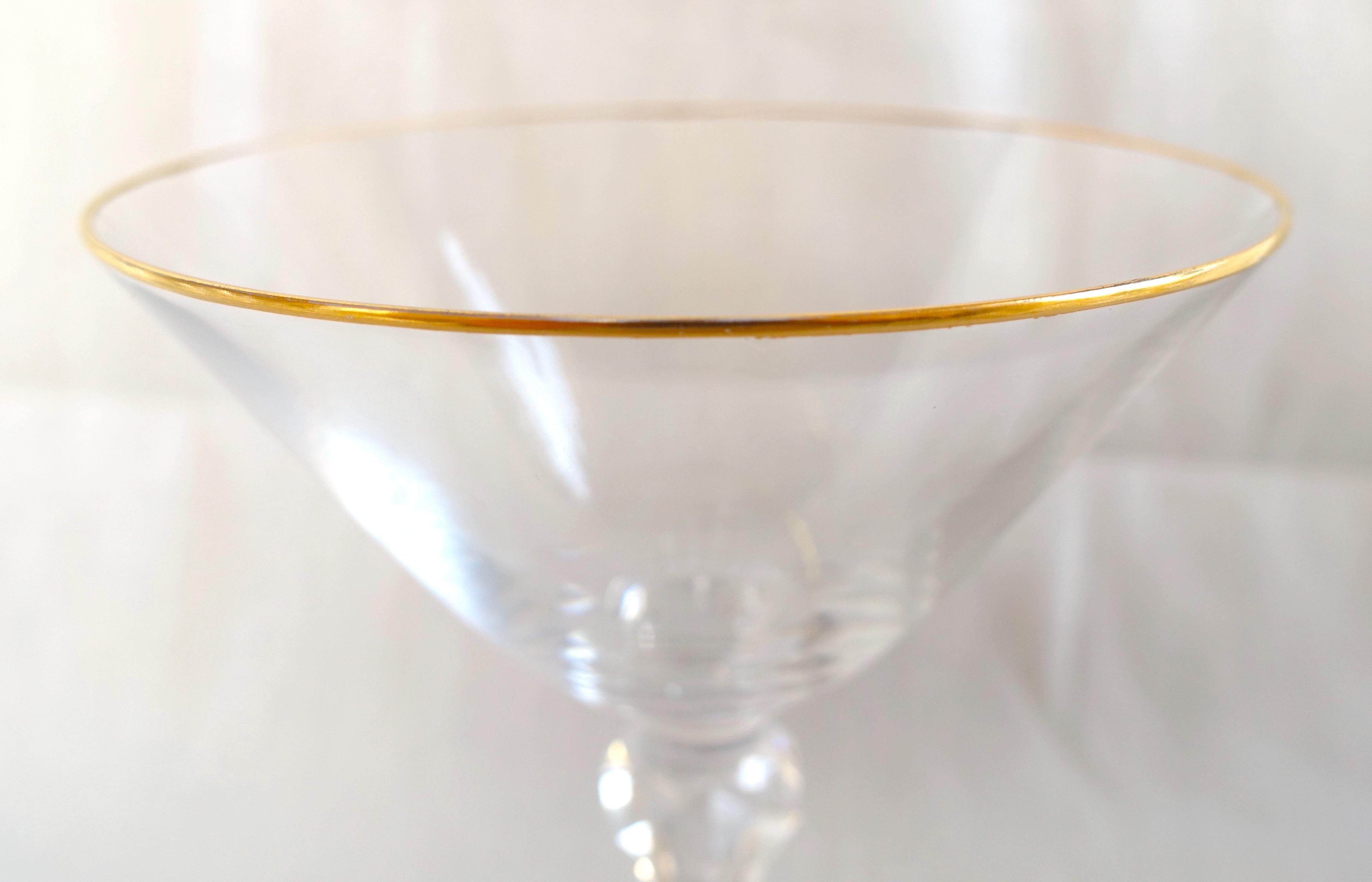 Gilt Baccarat crystal champagne glass - fine gold gilt - early 20th century