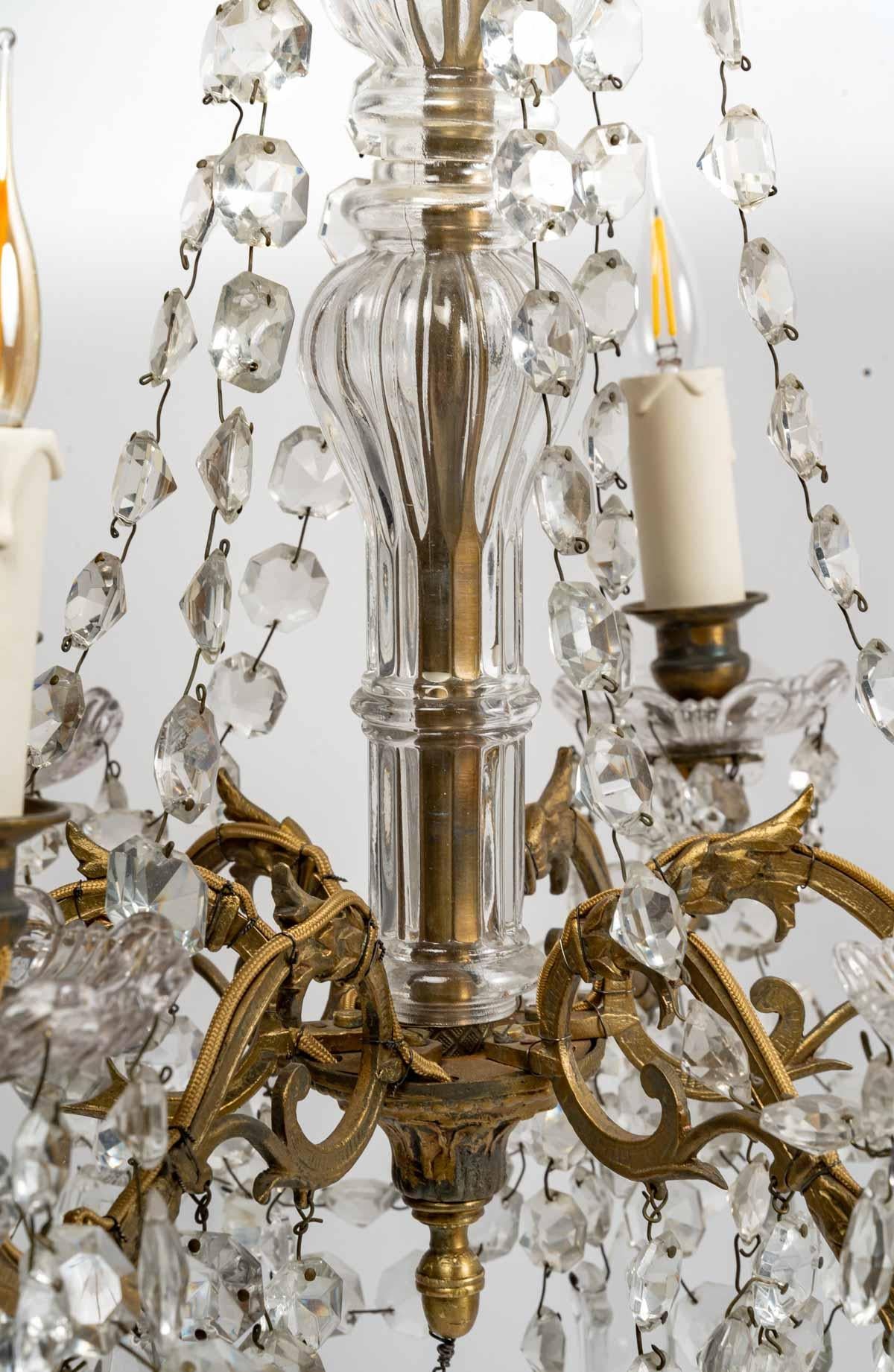Lustre en cristal de Baccarat, XIXe siècle Bon état à Saint-Ouen, FR
