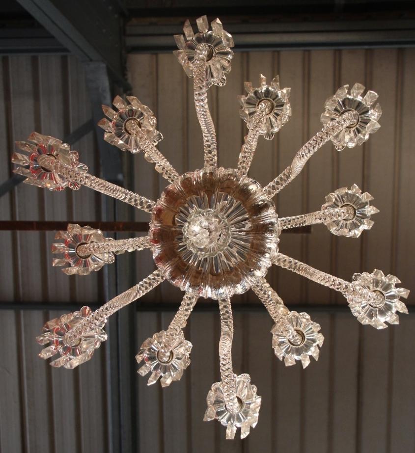 French Baccarat Crystal Chandelier at 12 Lights 19th Century