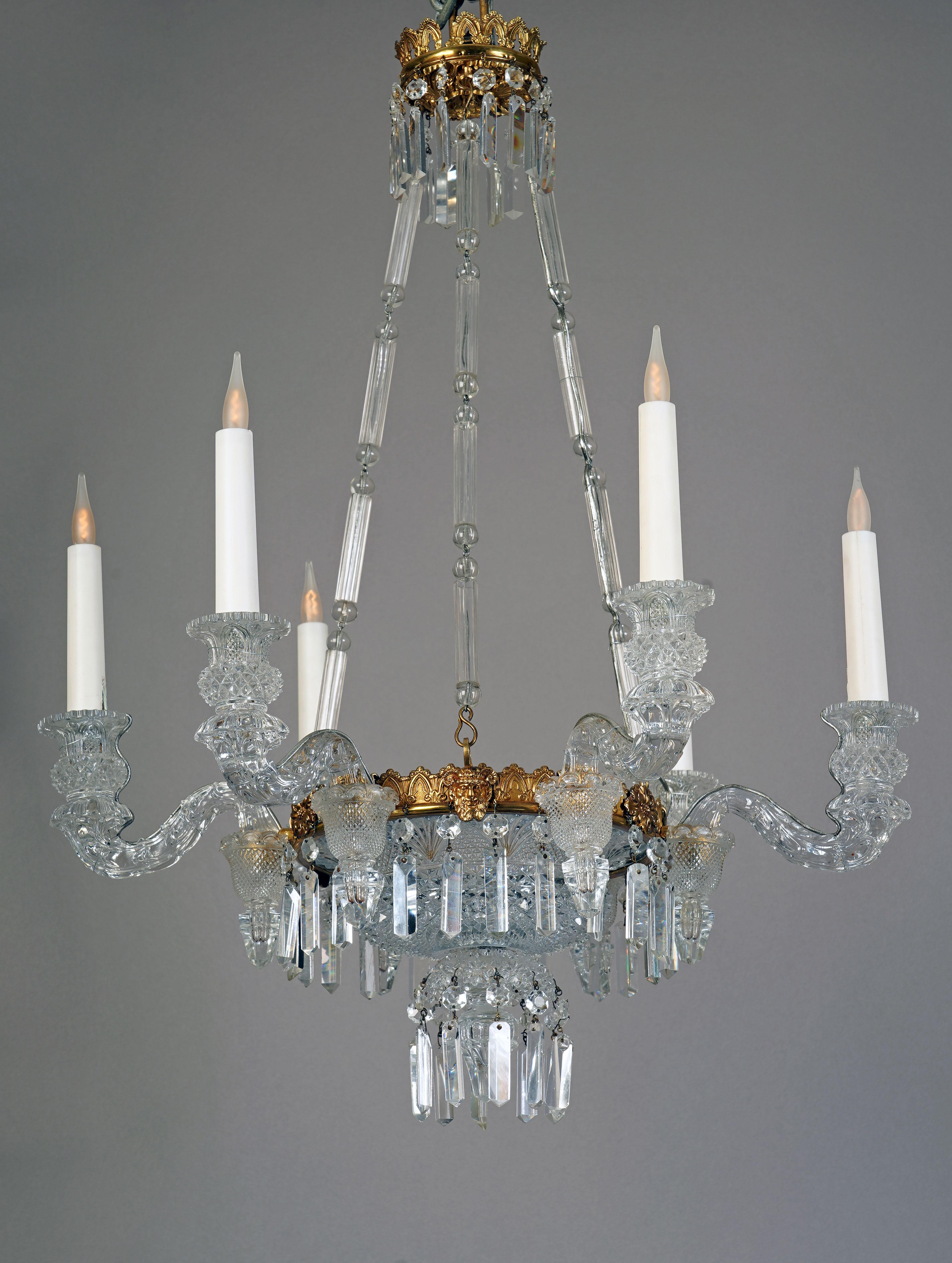 Charles X Baccarat, Crystal Chandelier, France, circa 1825 For Sale
