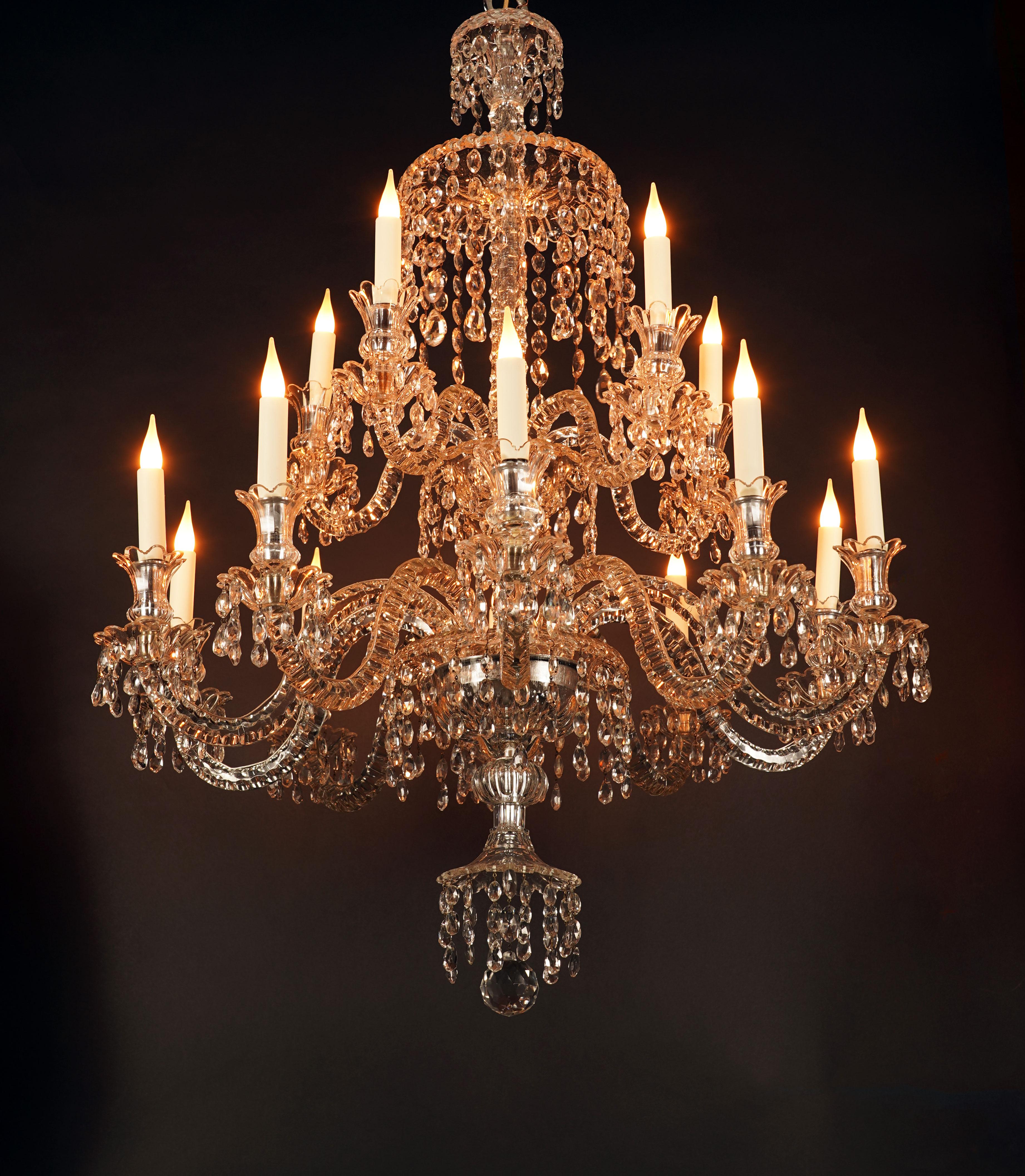 Francese Lampadario di cristallo Baccarat, Francia, circa 1890 in vendita