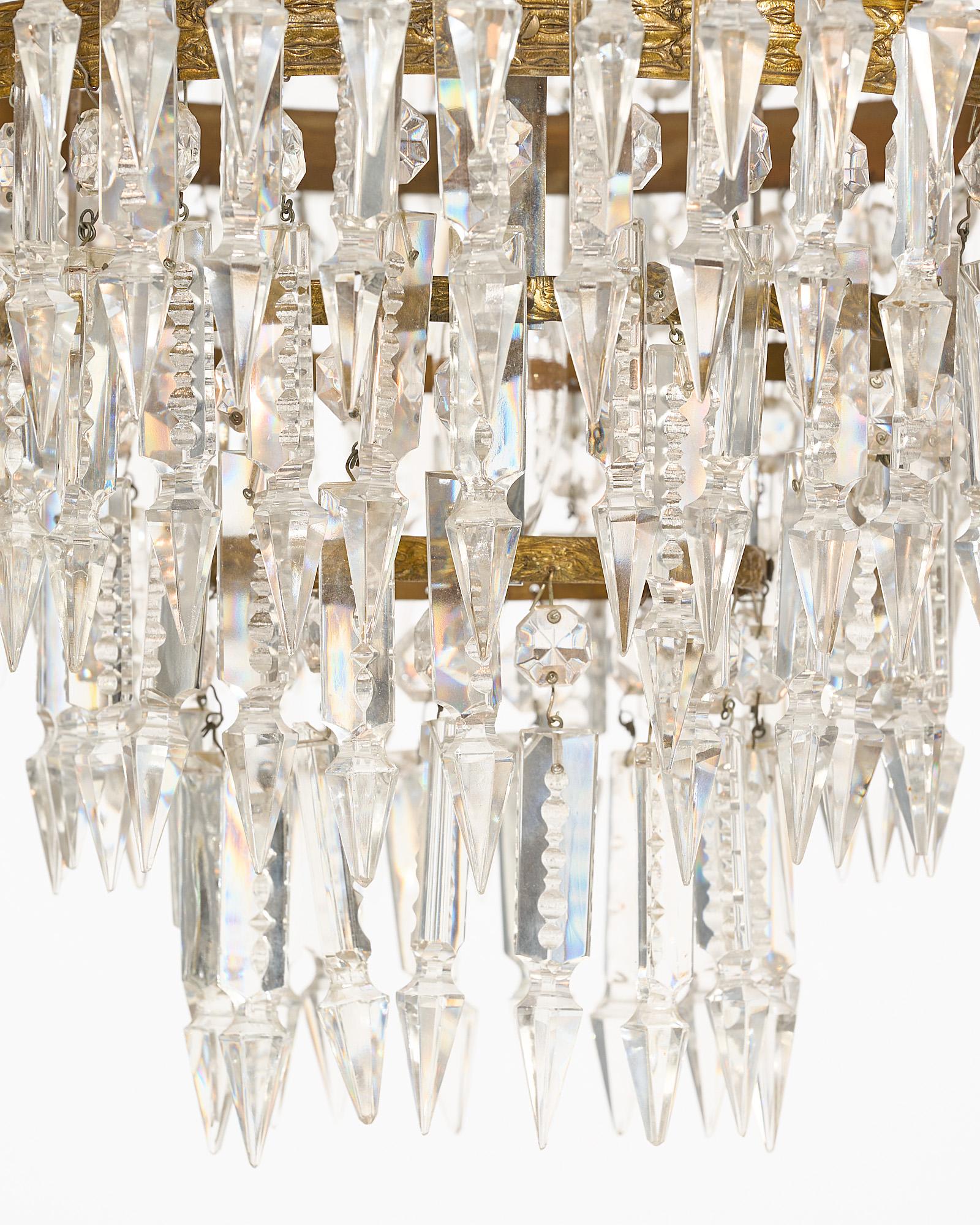 Brass Baccarat Crystal Chandeliers For Sale
