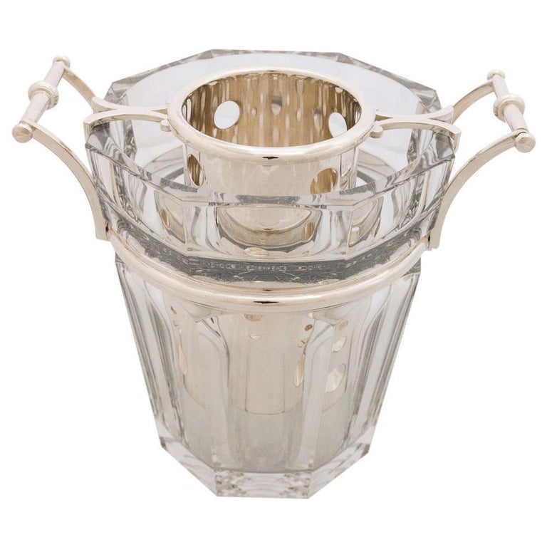Baccarat Crystal Cut Glass Wine Cooler For Sale at 1stdibs