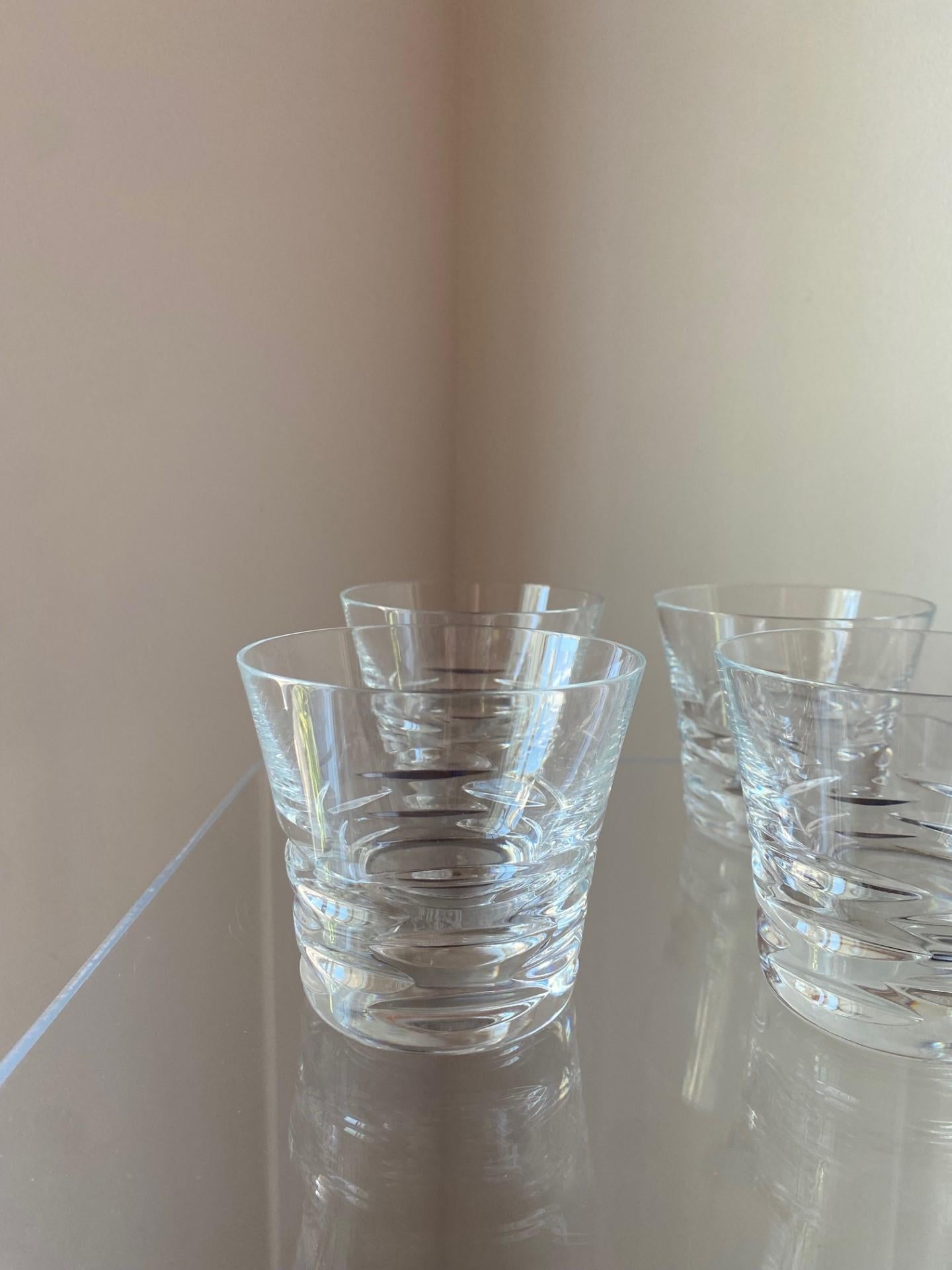 French Baccarat Crystal Double Old Fashioned Lola Rocks Glasses Set of 4