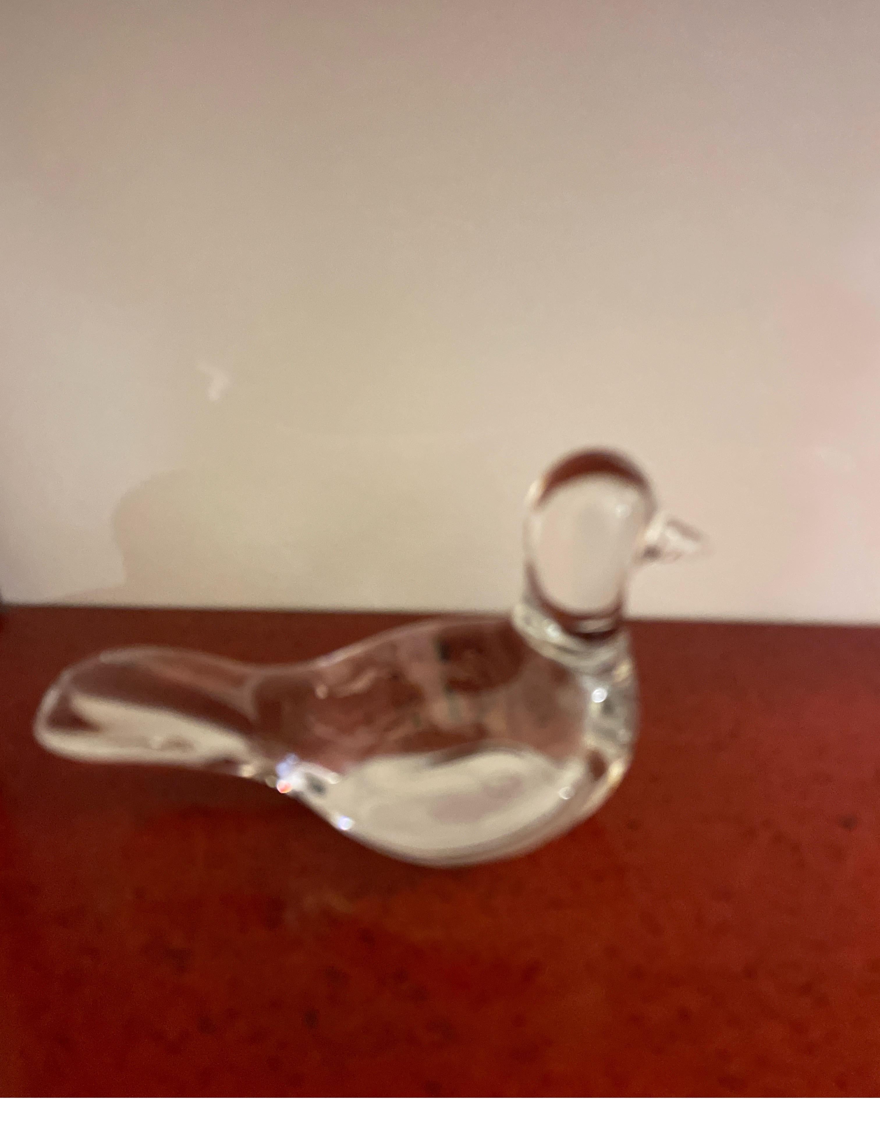 French Baccarat Crystal Dove Figurine / Paperweight For Sale