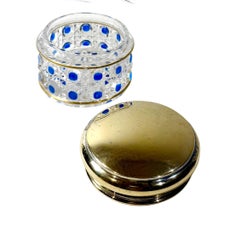 Vaso da comò in cristallo Baccarat con coperchio in argento Vermeil