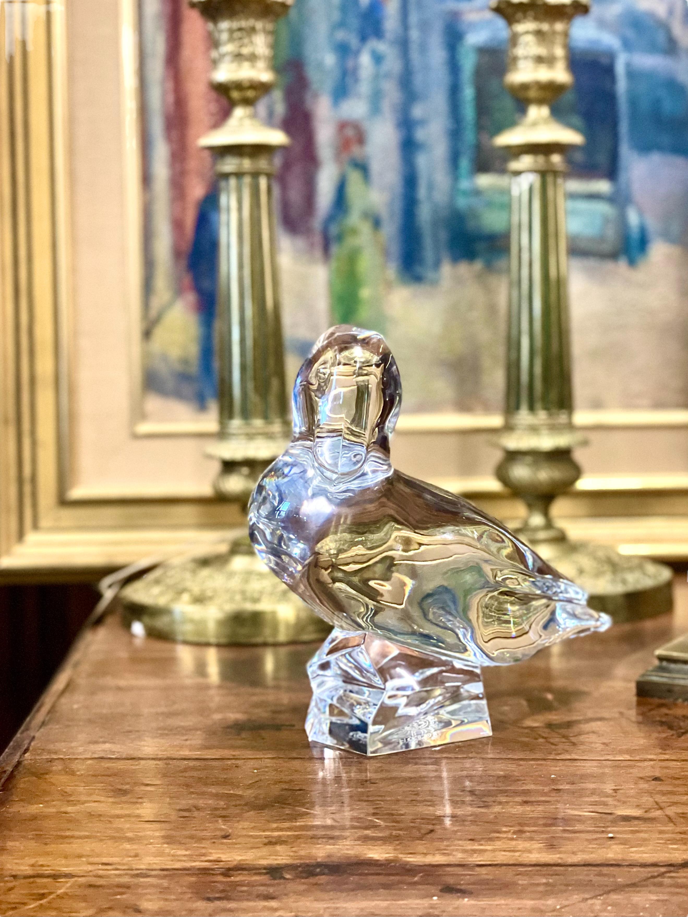 Baccarat Crystal Duck Figurine Decoration or Paperweight For Sale 1