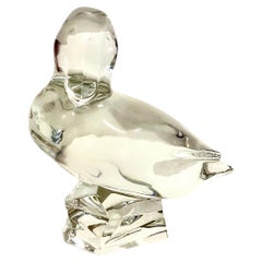 Antique Baccarat Crystal Duck Figurine Decoration or Paperweight