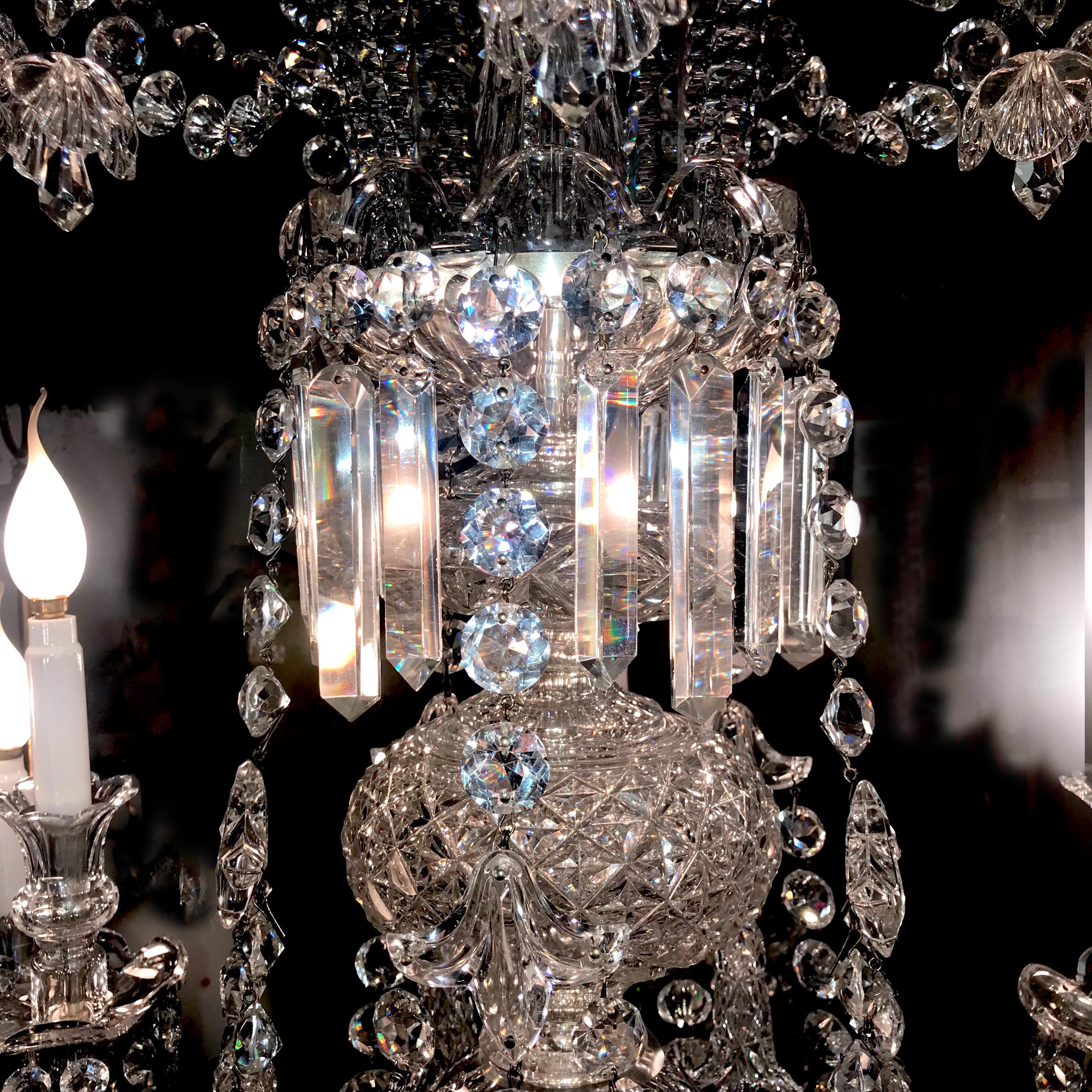 Baccarat Crystal Exceptional Chandelier, France, Early 19th Century For Sale 11