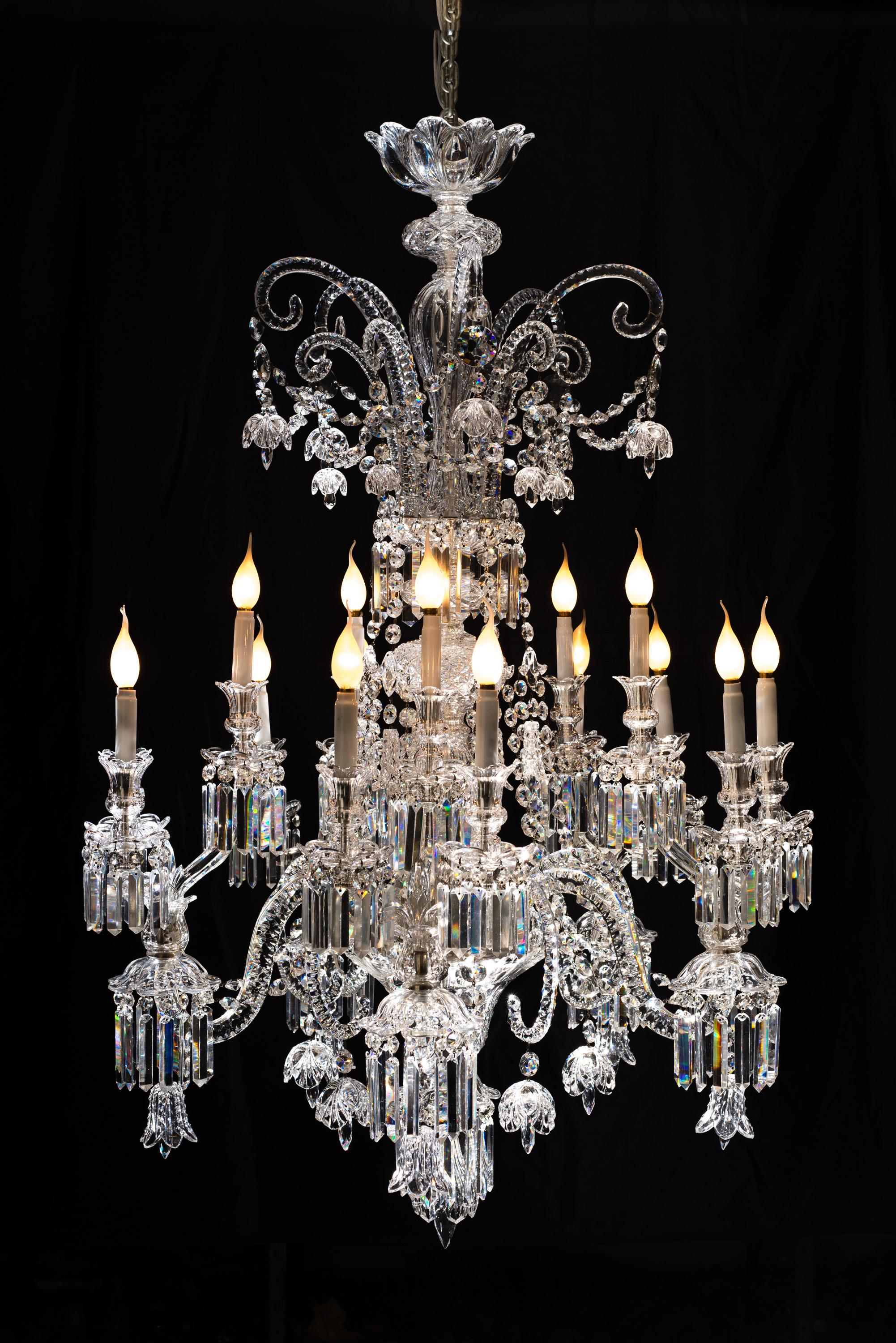 Baccarat Crystal Exceptional Chandelier, France, Early 19th Century For Sale 11