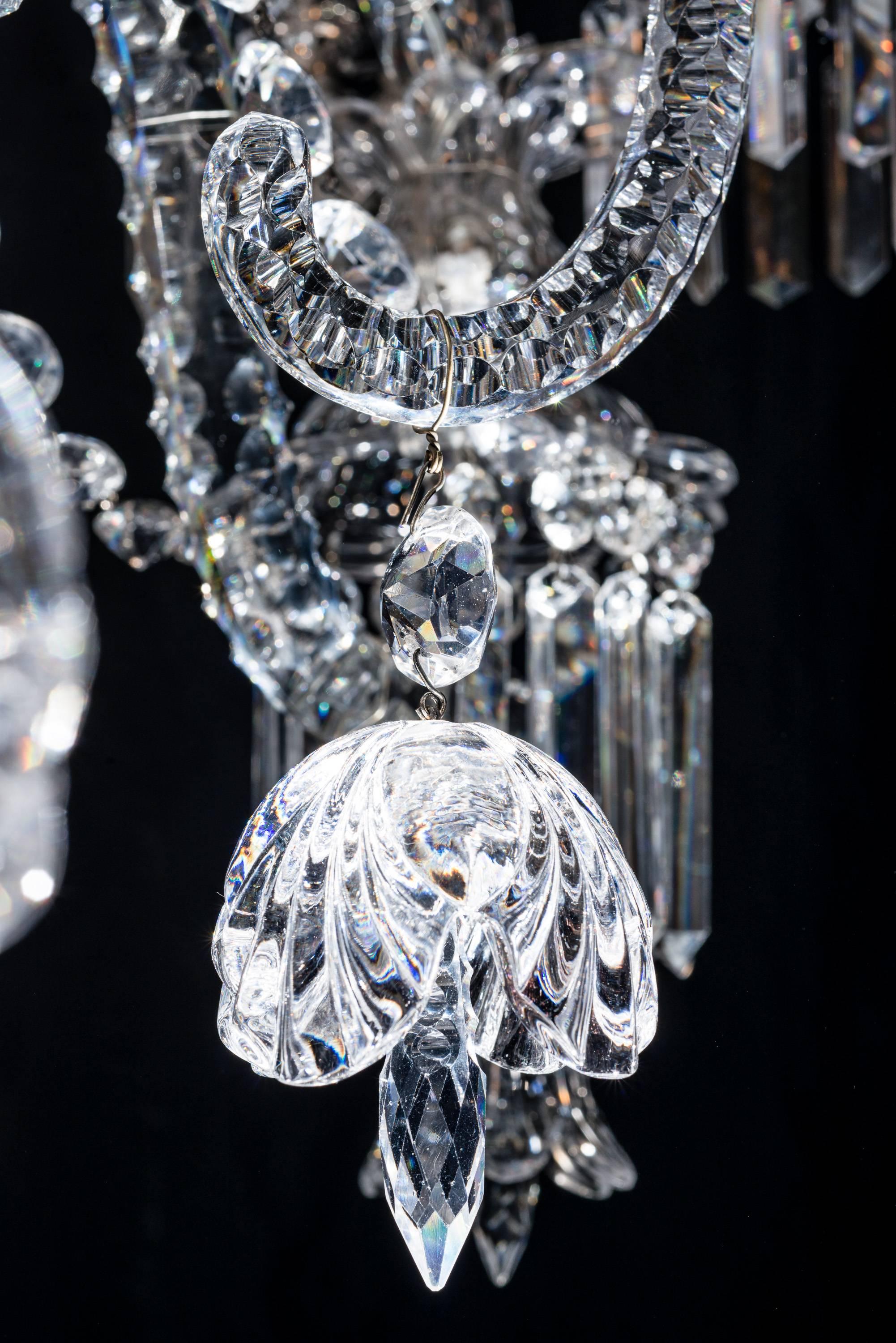 Laiton Lustre exceptionnel en cristal de Baccarat, France, début du XIXe siècle en vente