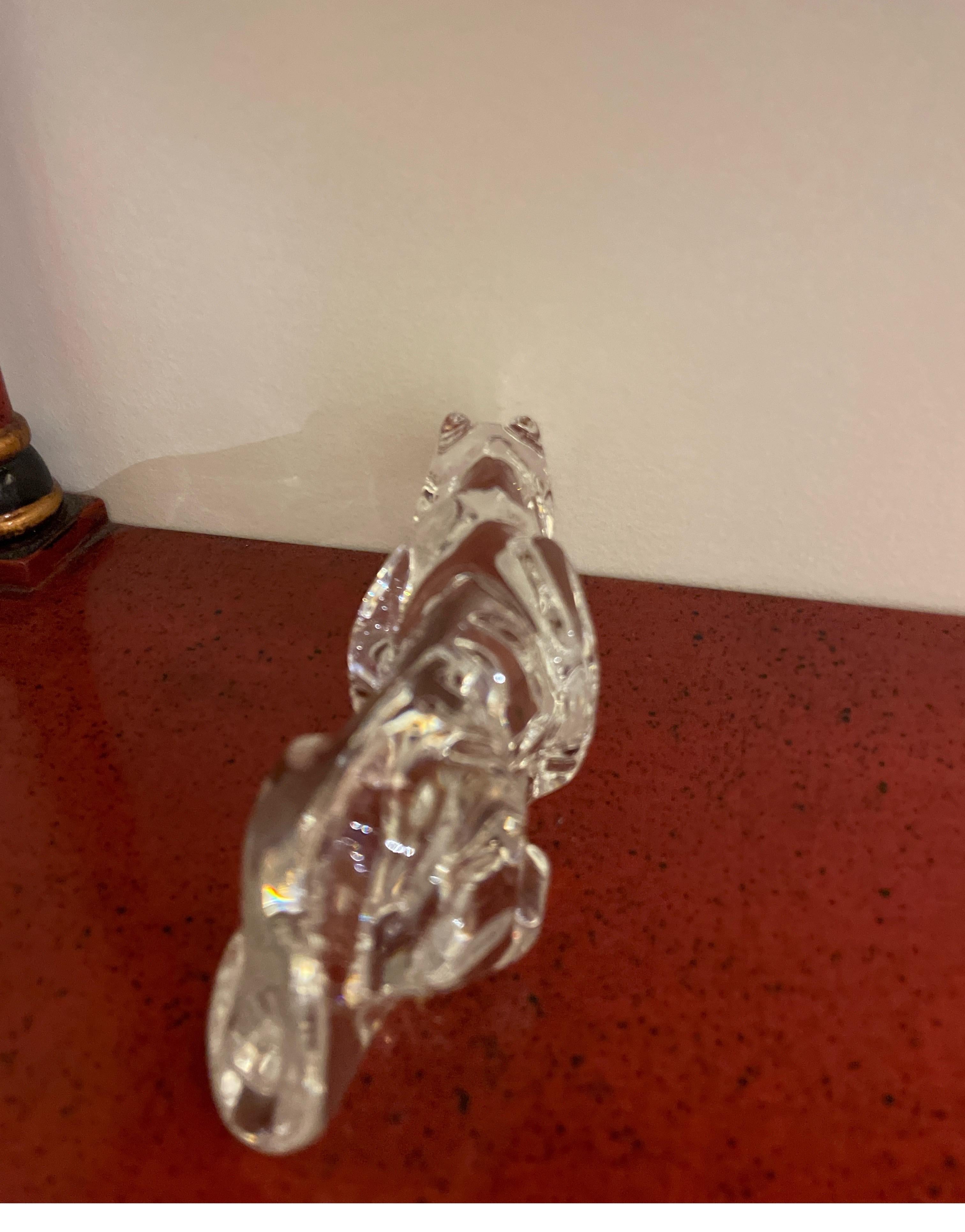 French Baccarat Crystal Figurine / Paperweight of a Tiger For Sale