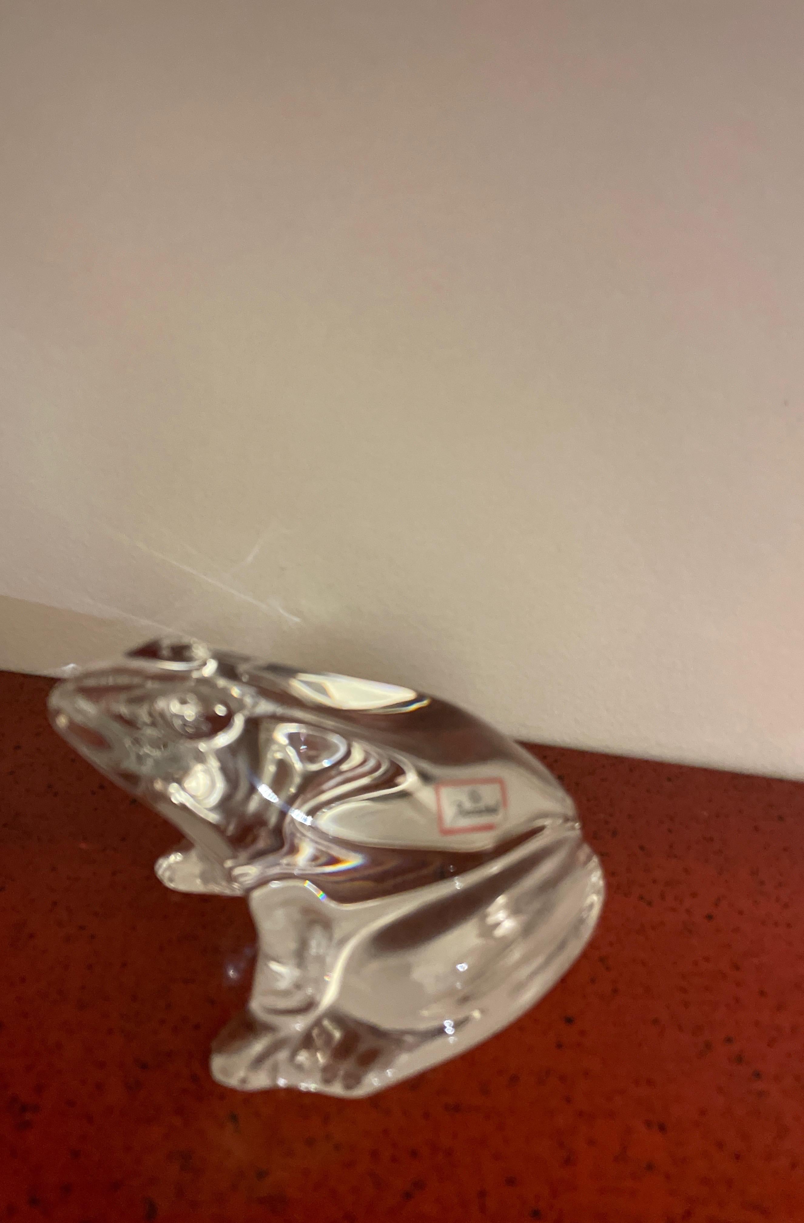 French Baccarat Crystal Frog Figurine For Sale