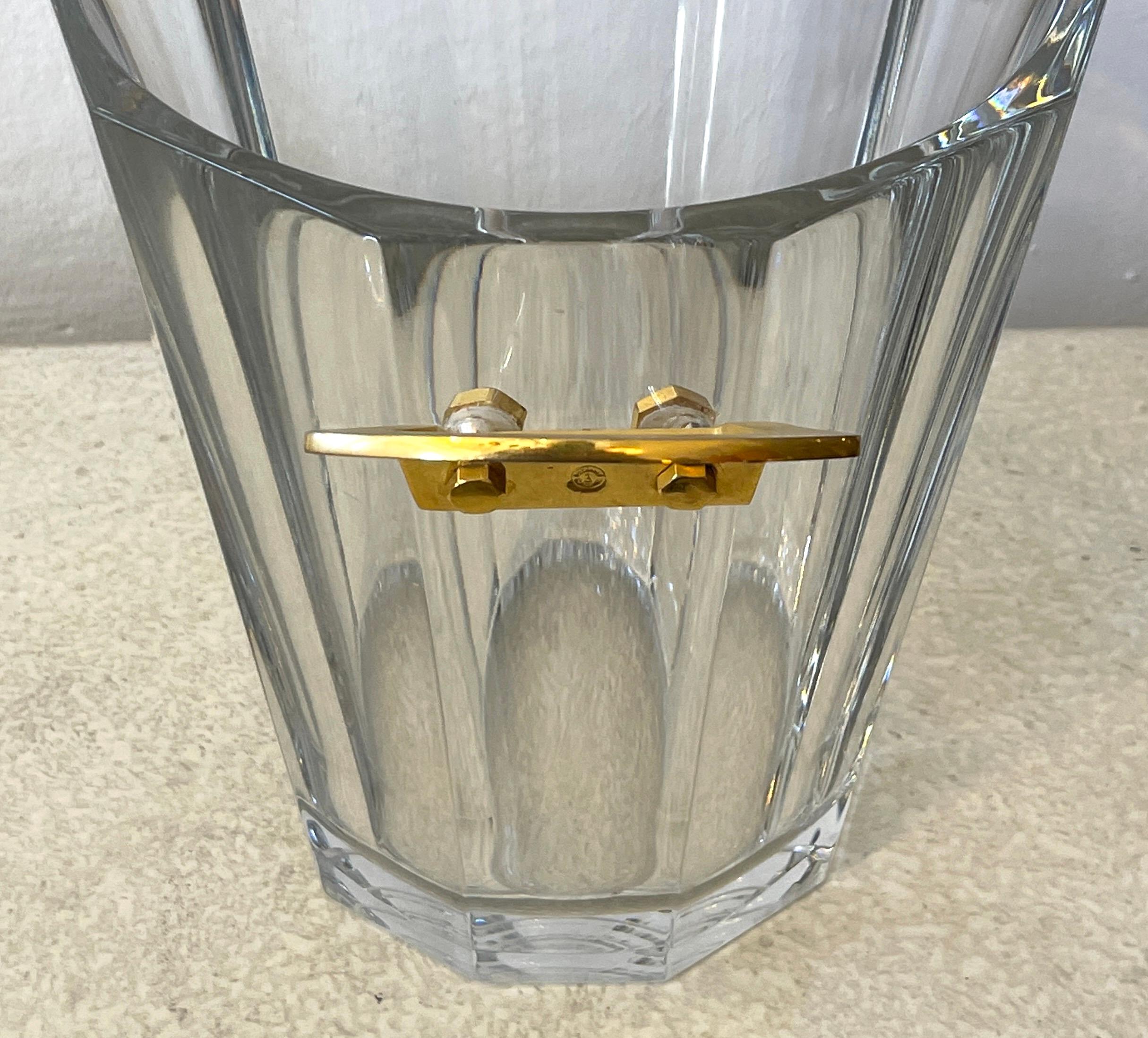 Baccarat Crystal & Gilt Bronze Champagne Bucket In Good Condition In West Palm Beach, FL