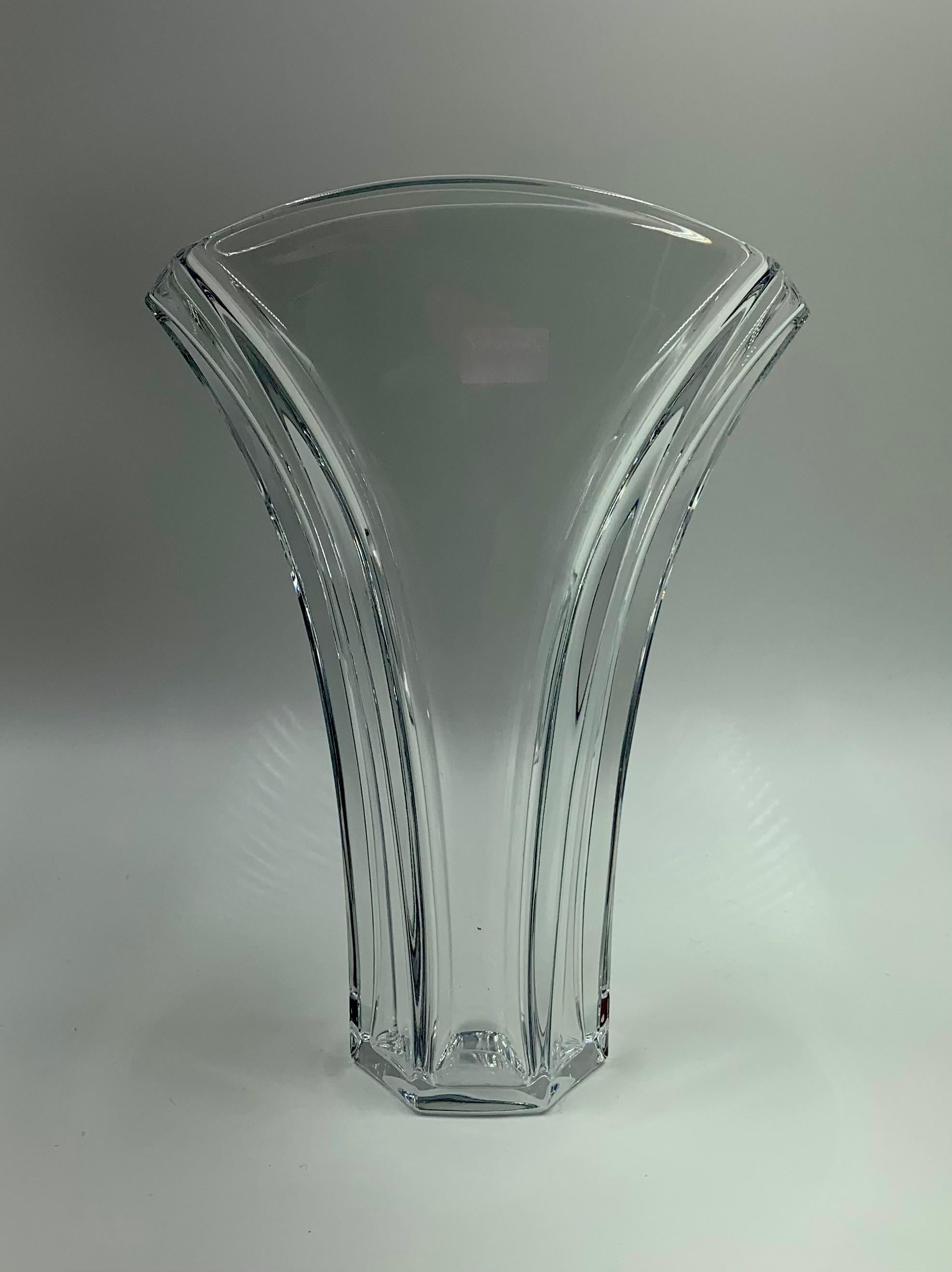 Modern Baccarat Crystal Ginko Vase, France