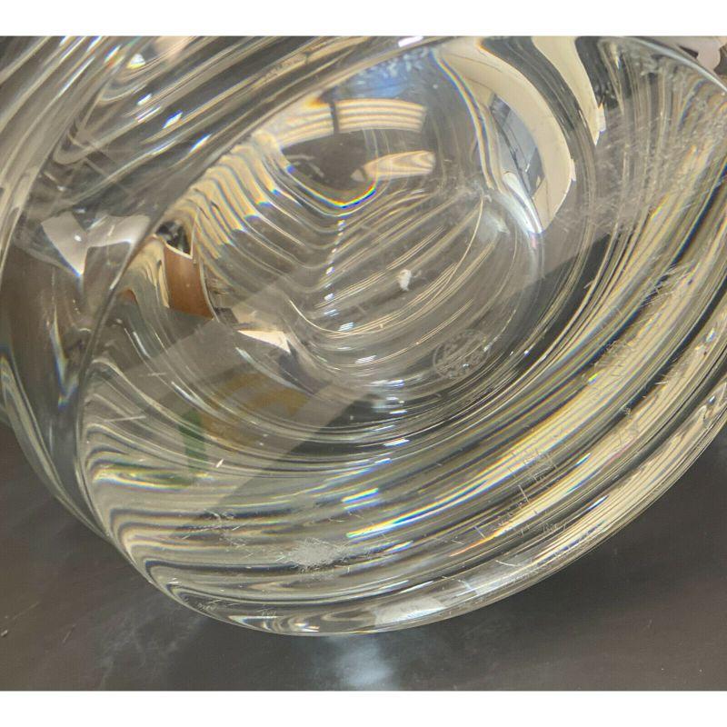 20th Century Baccarat Crystal Glass Circumference Vase by Vicente Wolf, Hive Form, Orig. Box