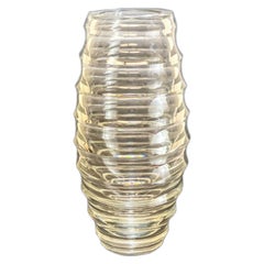 Used Baccarat Crystal Glass Circumference Vase by Vicente Wolf, Hive Form, Orig. Box