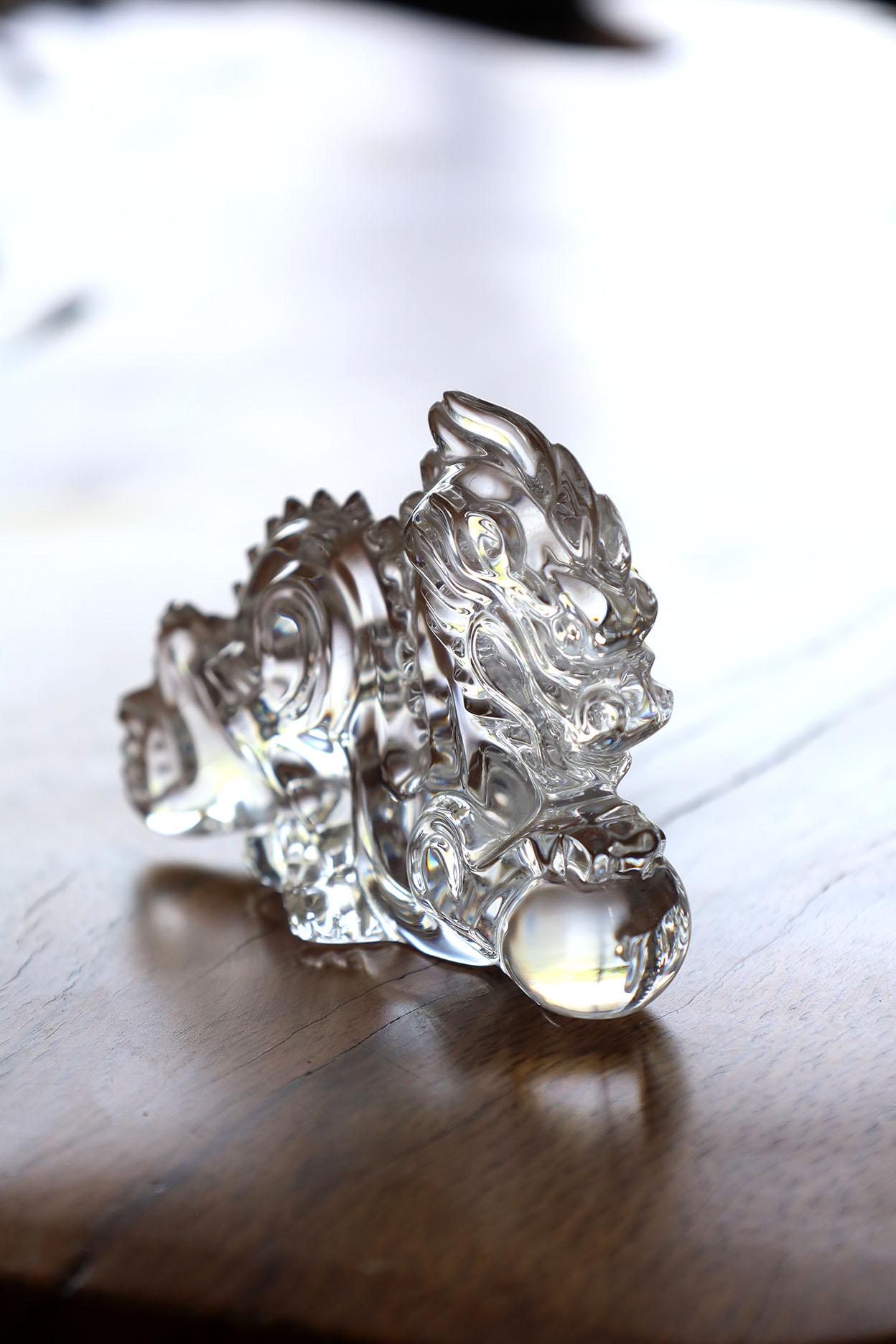 Post-Modern Baccarat Crystal Glass Zodiac Dragon For Sale