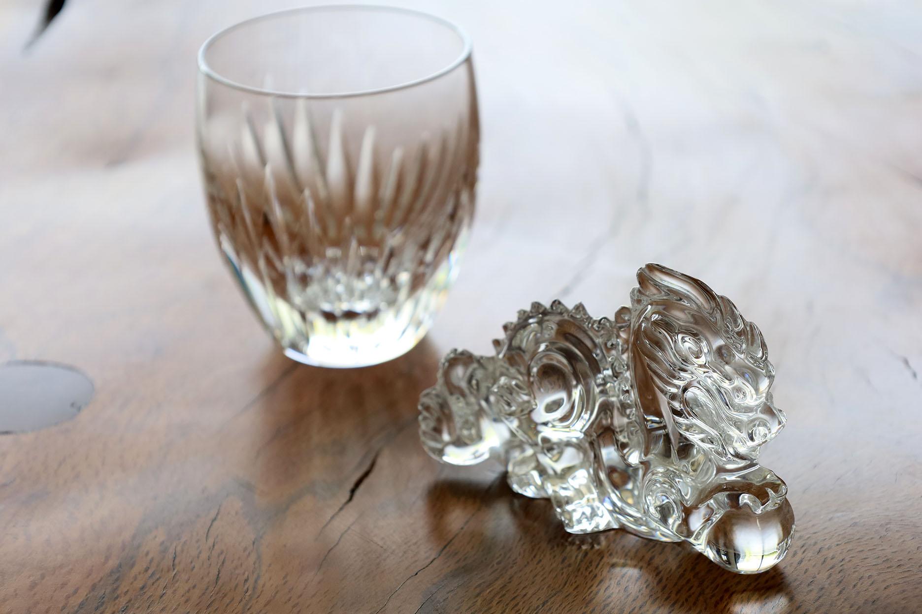 French Baccarat Crystal Glass Zodiac Dragon For Sale