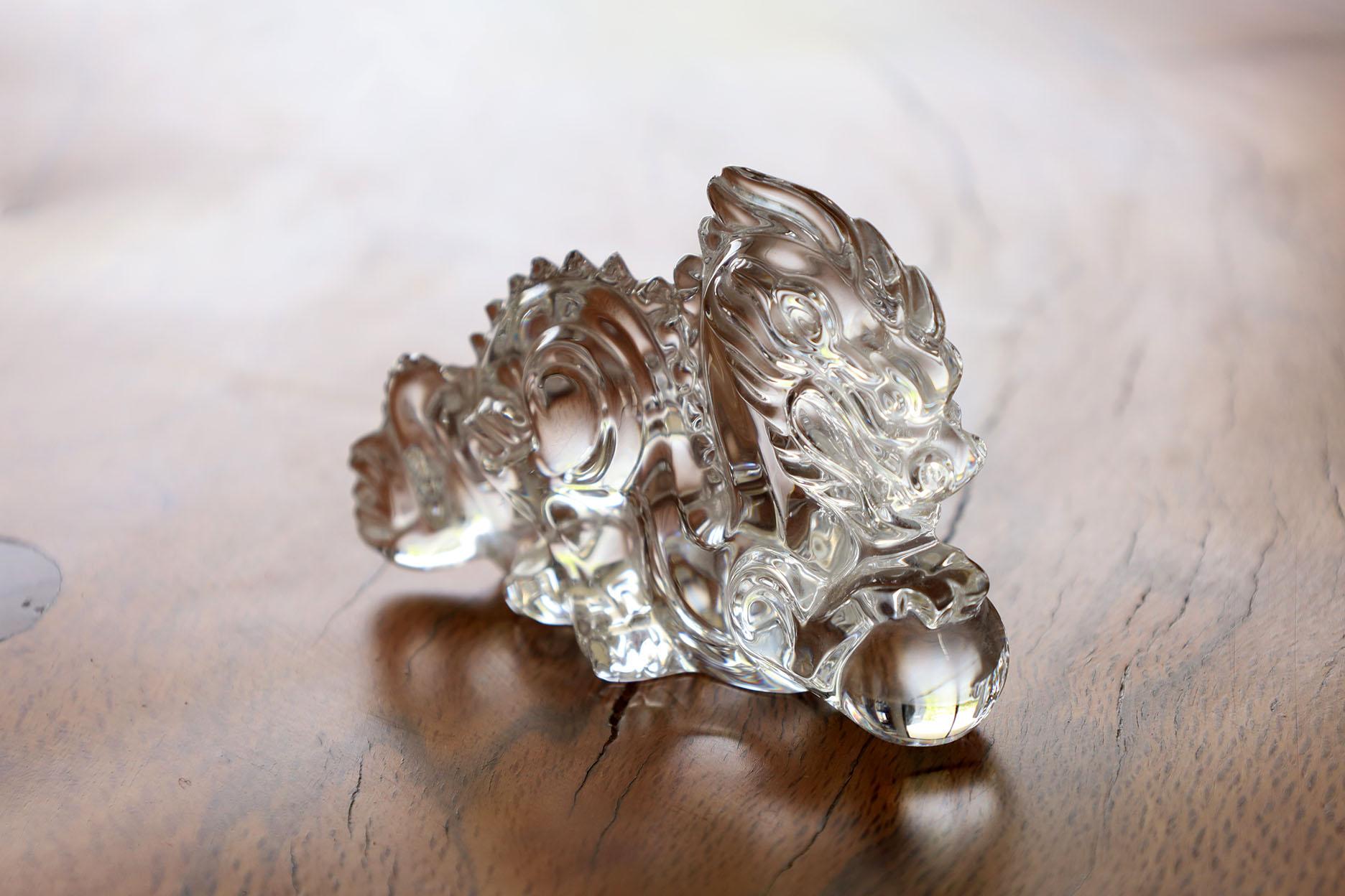 Hand-Crafted Baccarat Crystal Glass Zodiac Dragon For Sale