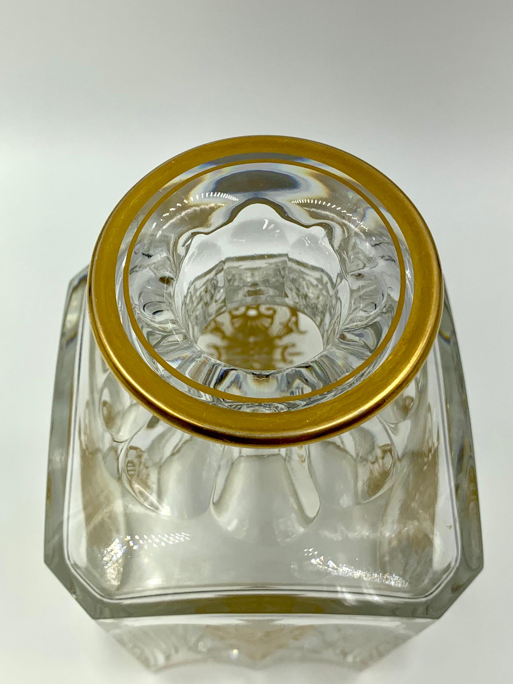 Gilt Baccarat Crystal Harcourt 1841 Empire Whiskey Decanter