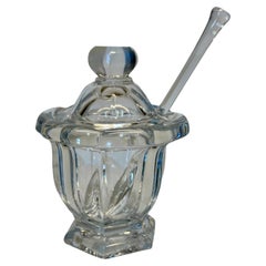 Baccarat Crystal Harcourt Missouri Condiment Jar with Serving Spoon