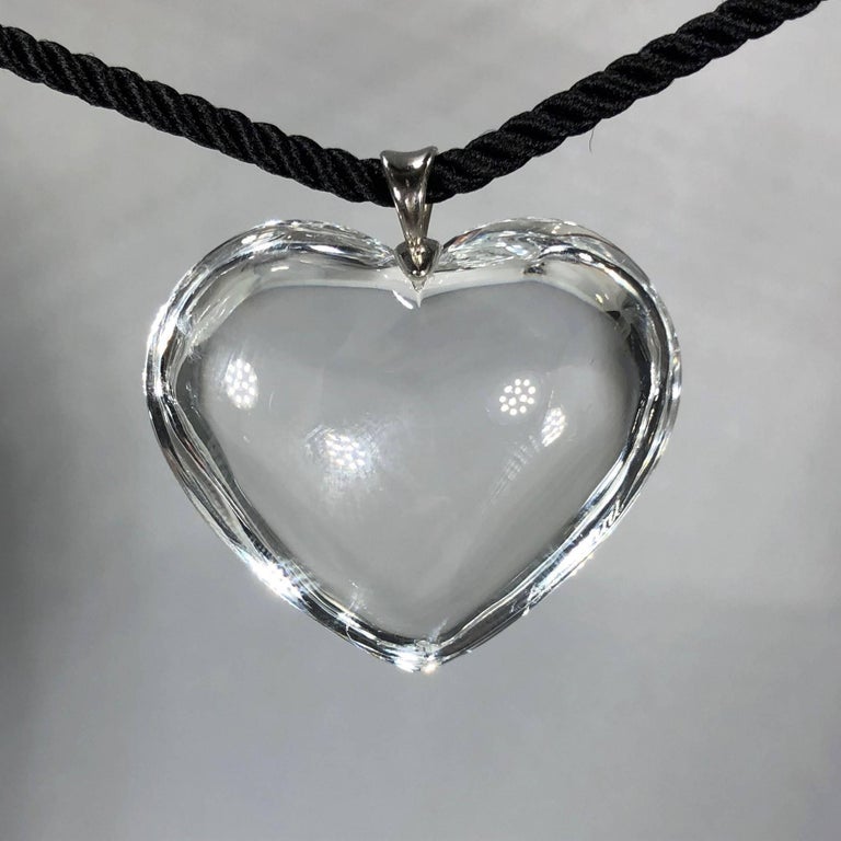 Baccarat Crystal Heart Pendant with Two-Colour Option Silk Cord Necklace at  1stDibs | baccarat heart pendant, baccarat heart necklace, baccarat crystal heart  necklace