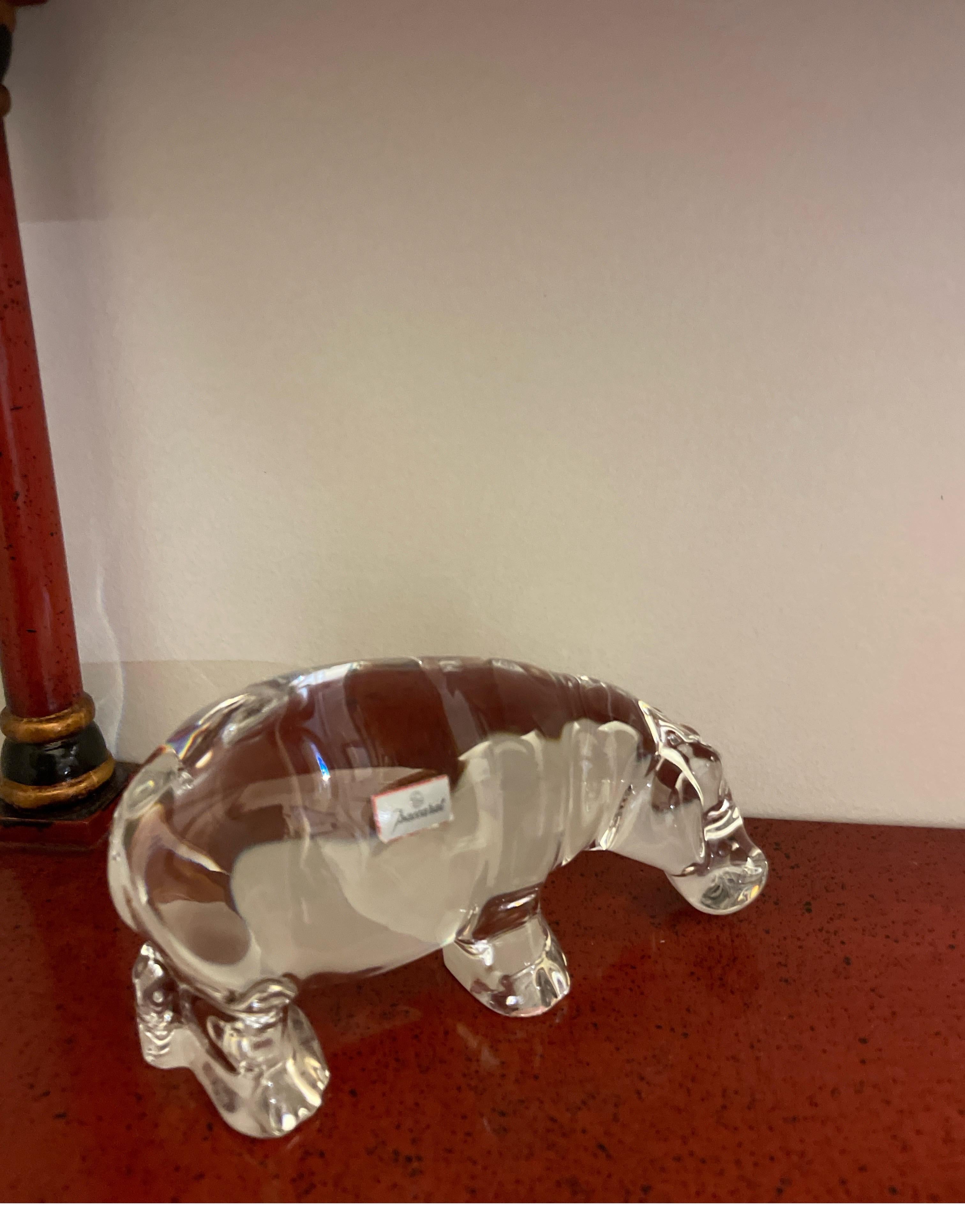 Baccarat Crystal Hippopotamus figurine / paperweight.