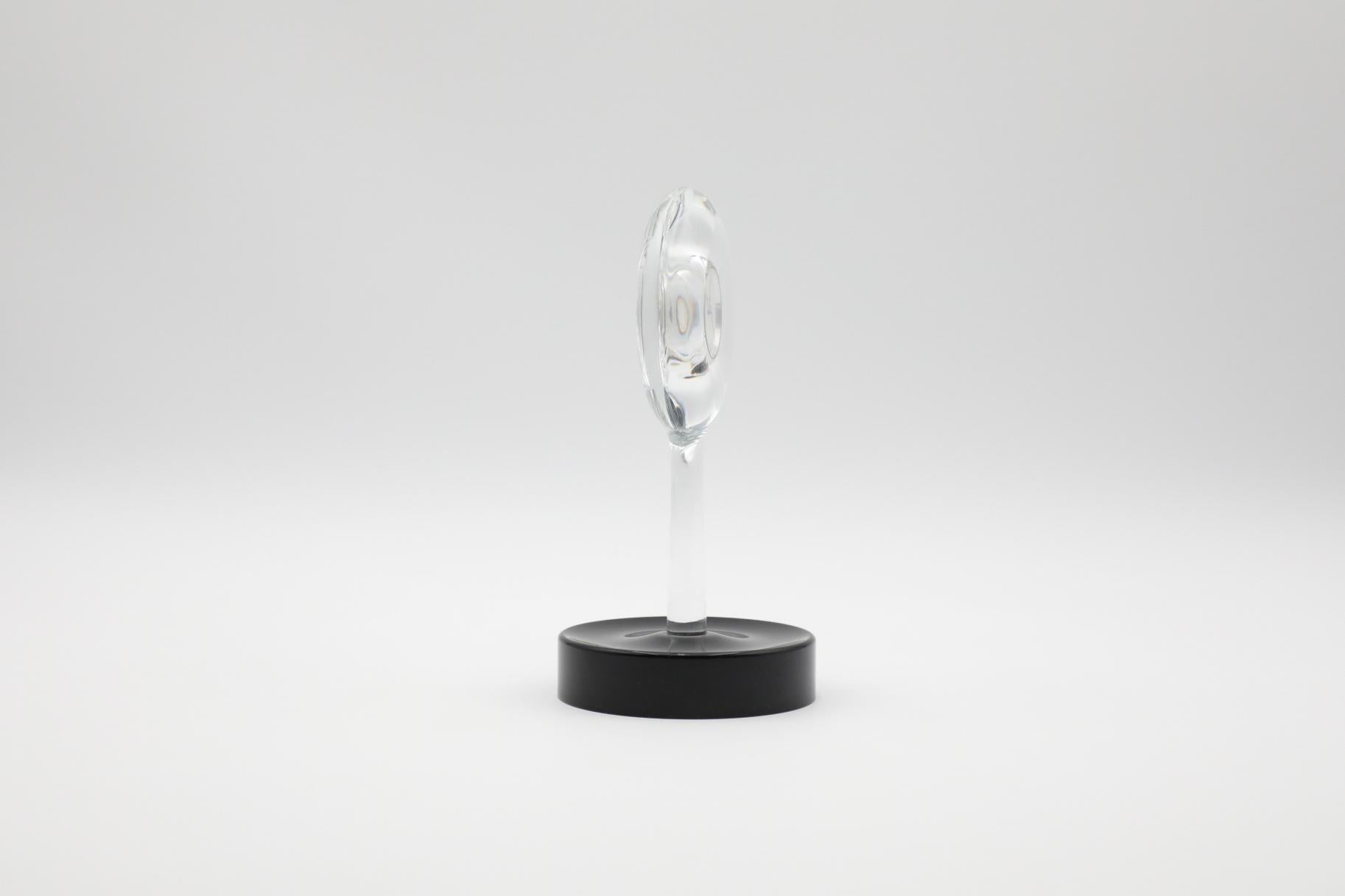 20th Century Baccarat Crystal Hypnos Pendulette Table Clock, France For Sale