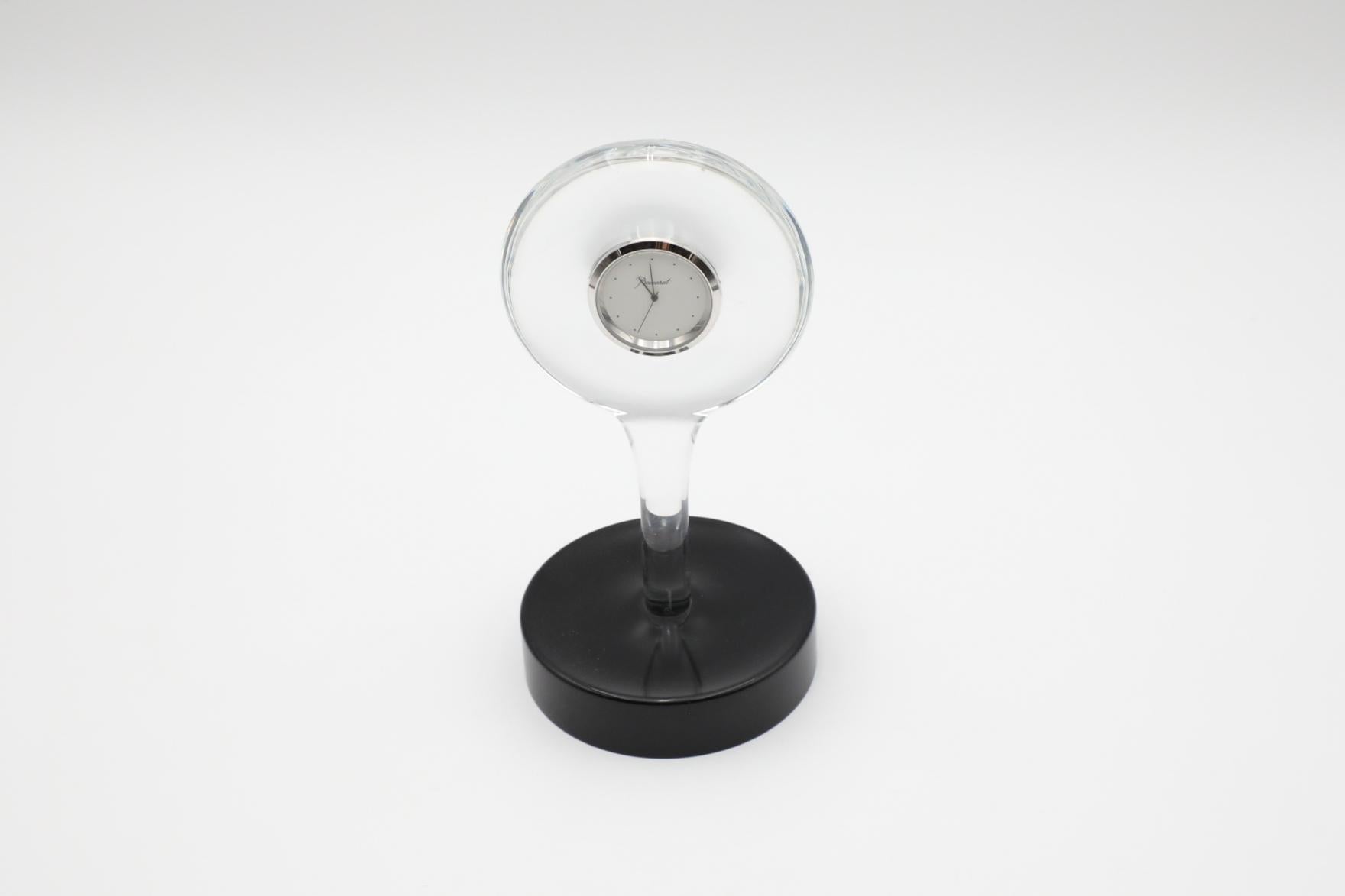 Baccarat Crystal Hypnos Pendulette Table Clock, France For Sale 1