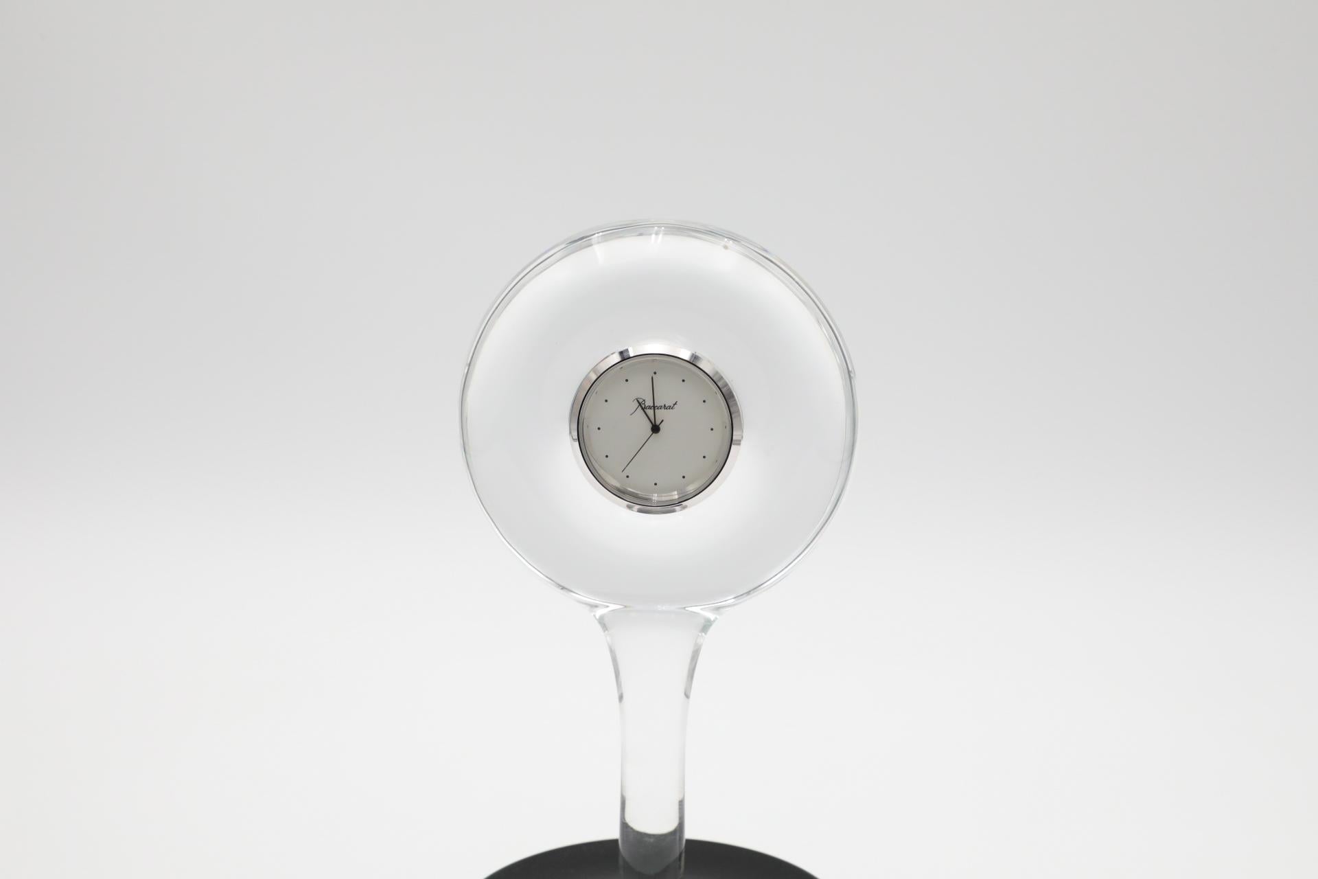 Baccarat Crystal Hypnos Pendulette Table Clock, France For Sale 2