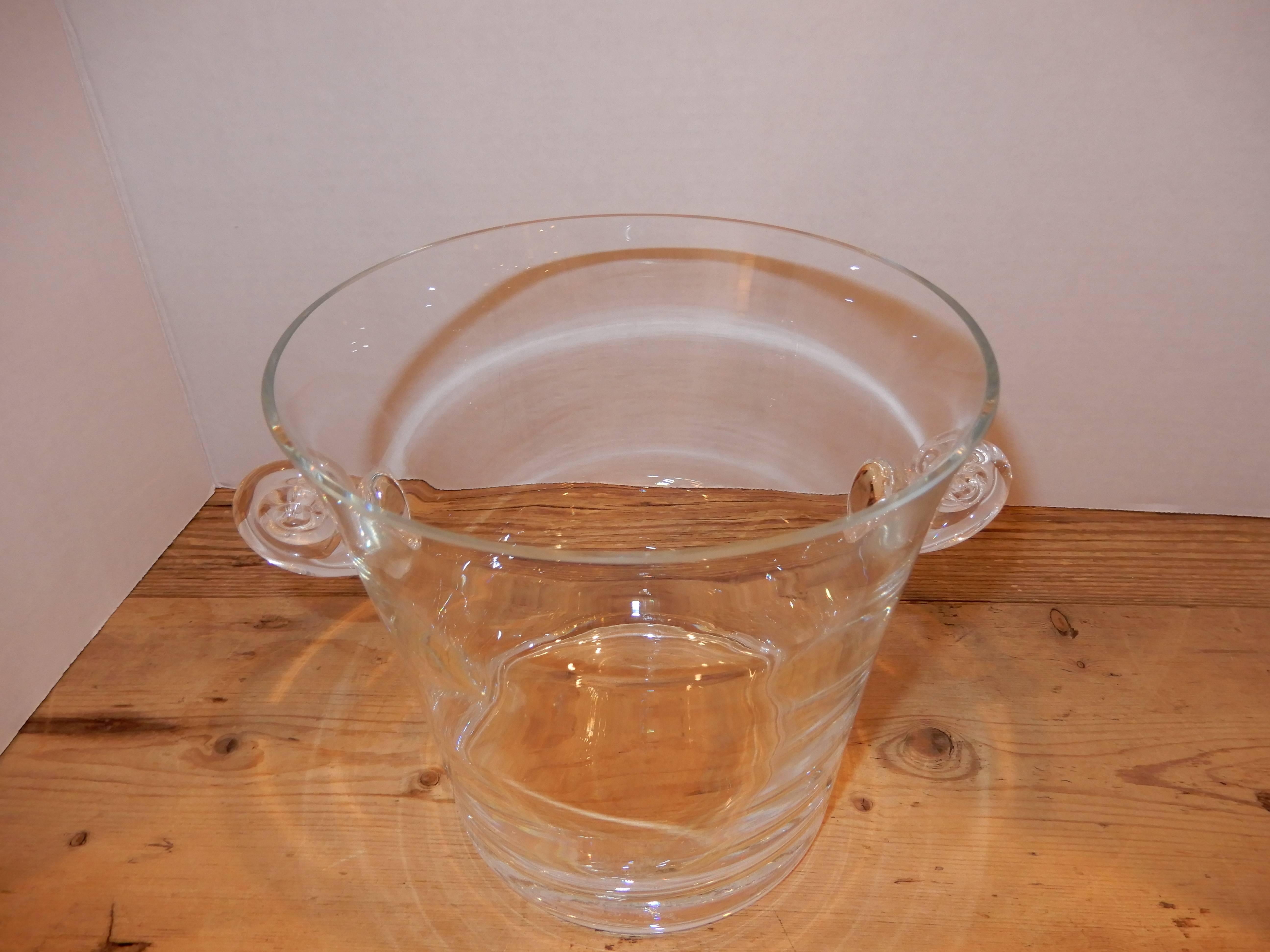 Mint condition Tiffany crystal ice bucket, 1960s.