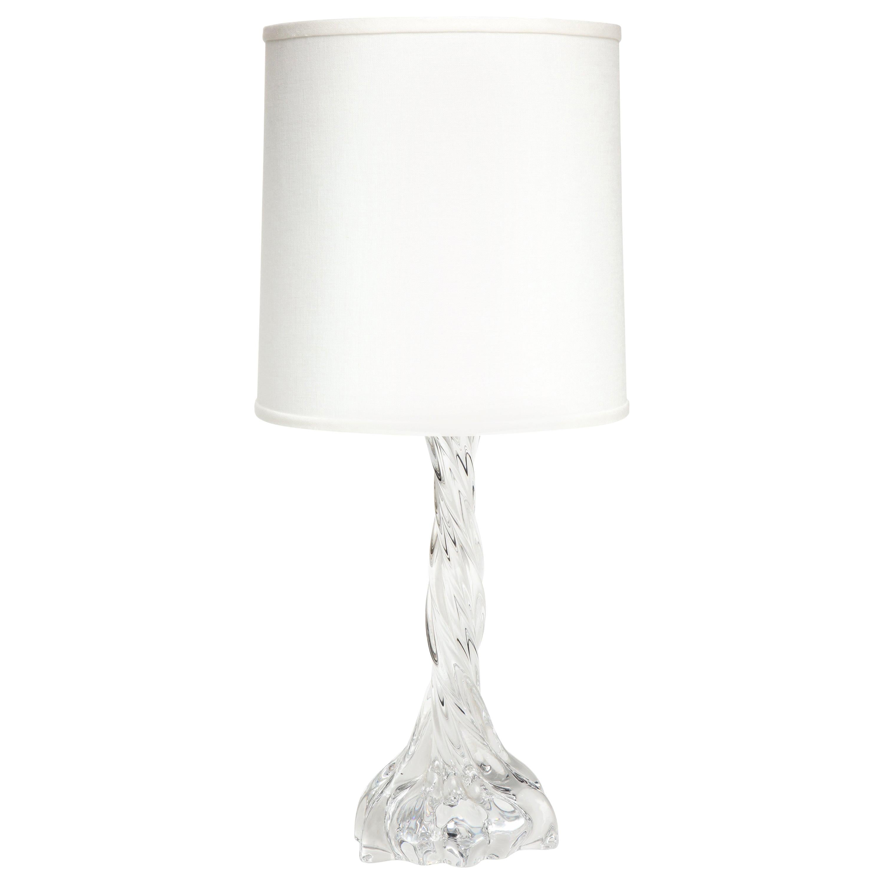 Baccarat Crystal Lamp Twisted Pattern, Baccarat Crystal Table Lamps