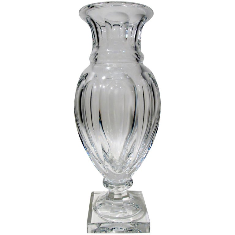 Baccarat Crystal Large Harcourt Amphora Vase Marie Louise at 1stDibs