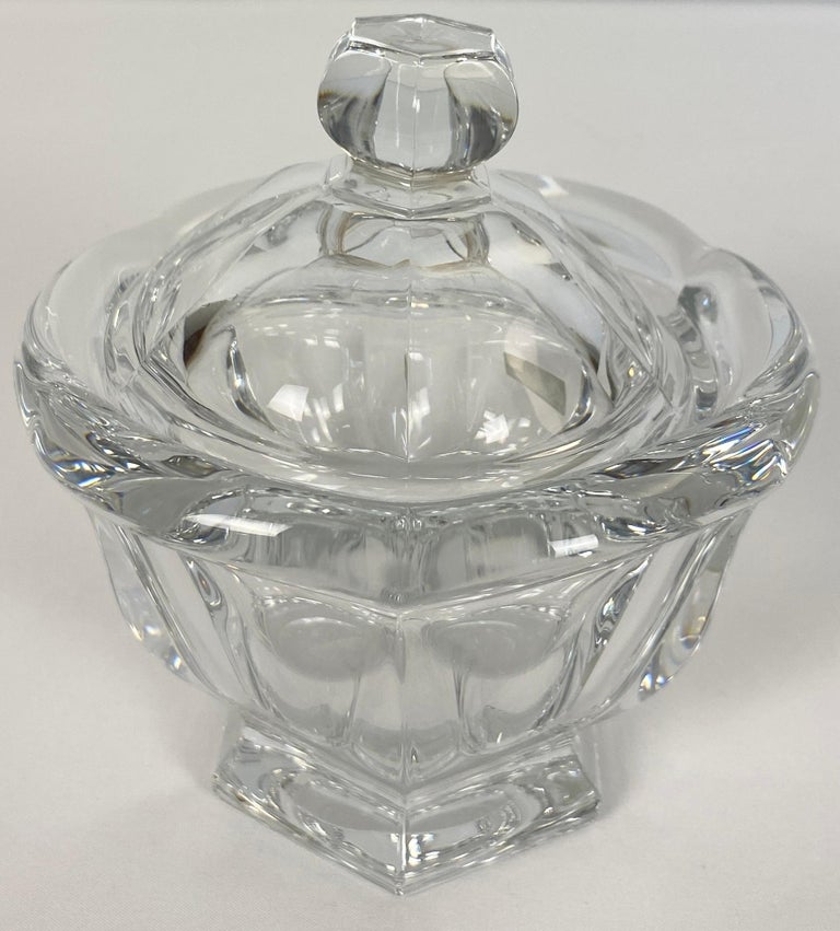 Baccarat Crystal Lidded Candy Dish or Crystal Mustard Bowl For Sale at