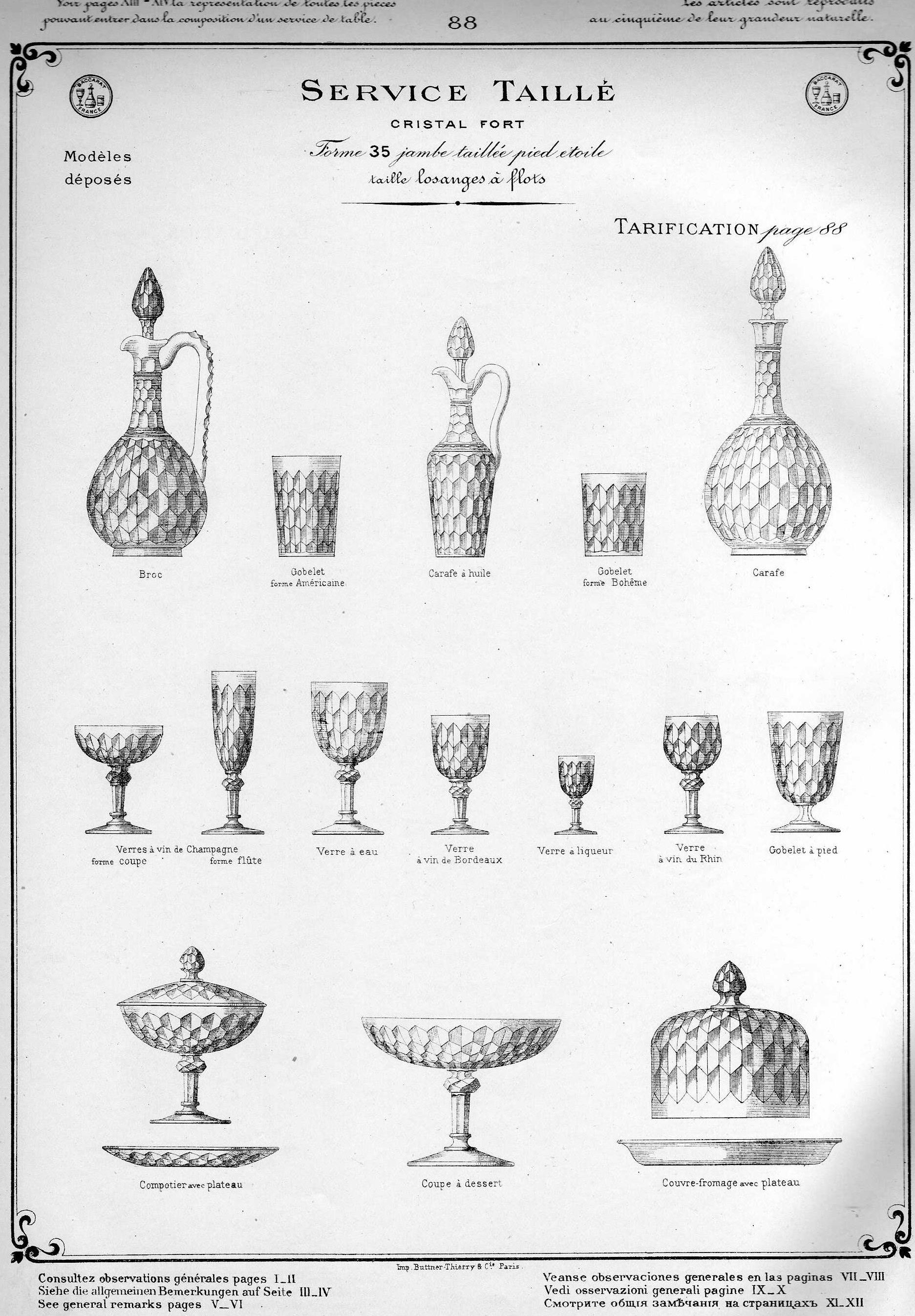 Servizio di liquori in cristallo Baccarat, 12 pezzi - motivo Juvisy - Palazzo dell'Eliseo 4