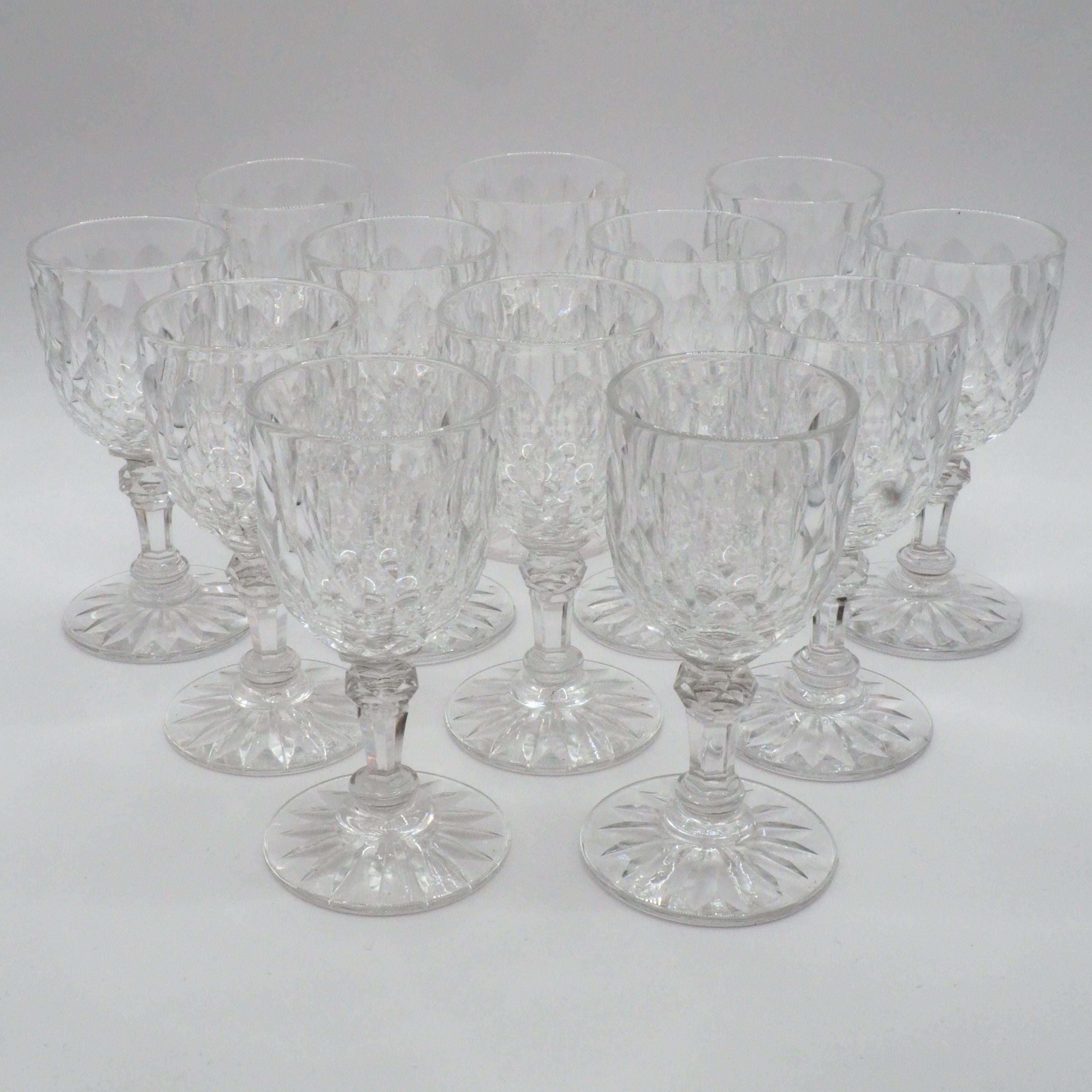 Napoleone III Servizio di liquori in cristallo Baccarat, 12 pezzi - motivo Juvisy - Palazzo dell'Eliseo