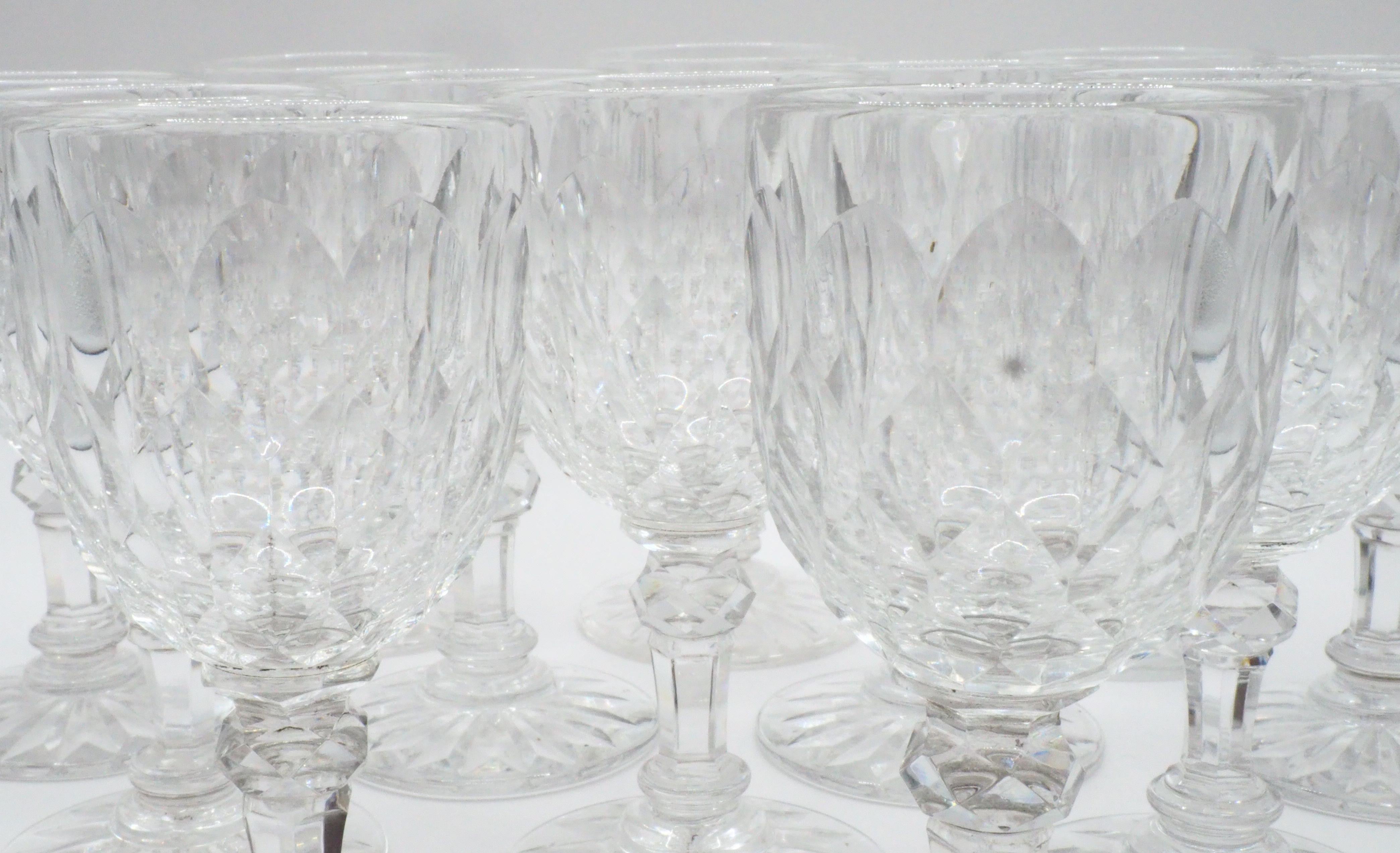French Baccarat crystal liquor set, 12 pieces service - Juvisy pattern - Elysee Palace