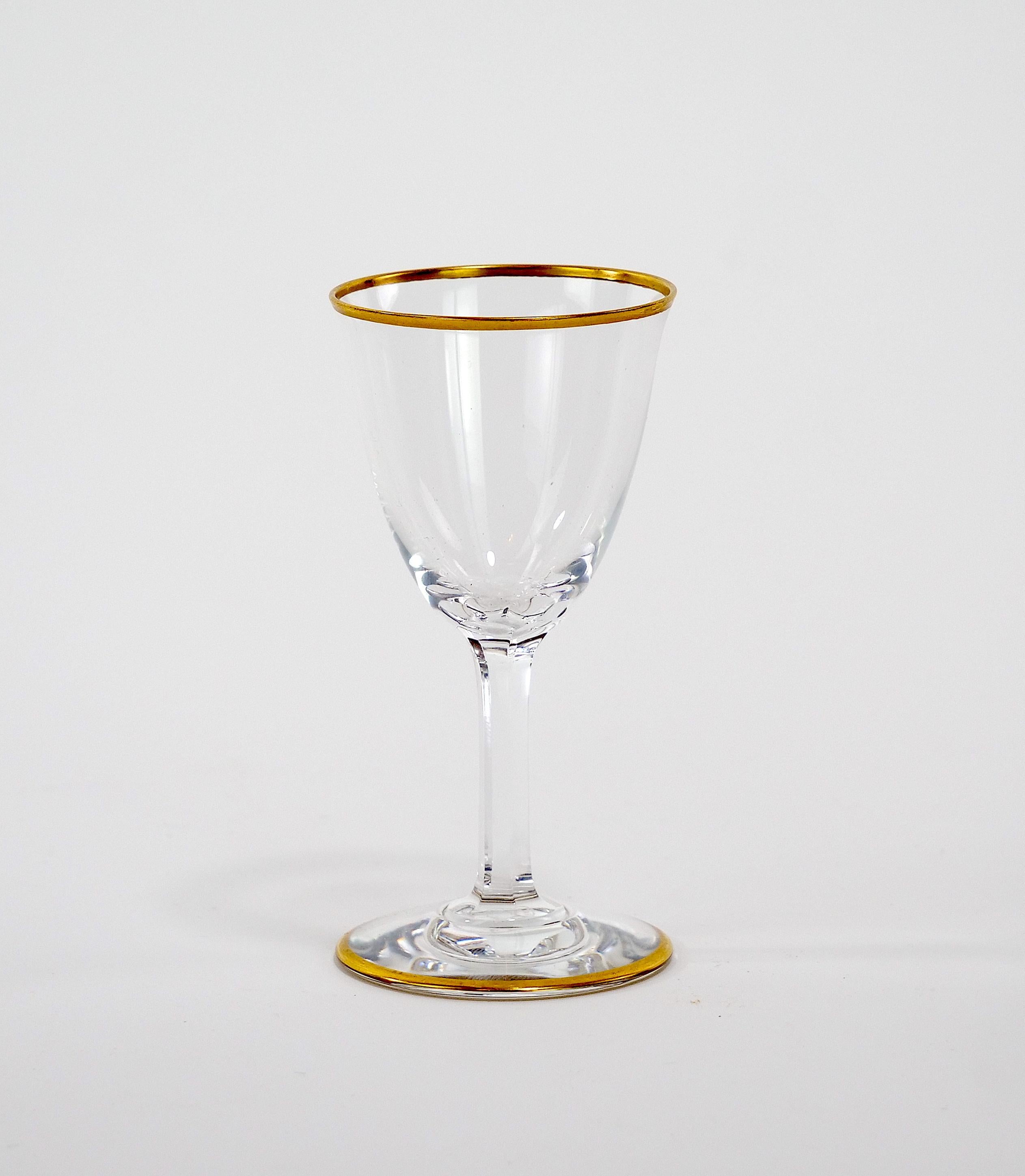 Mid-20th Century Baccarat Crystal Liquor / Sherry Glassware Service / 12 People For Sale