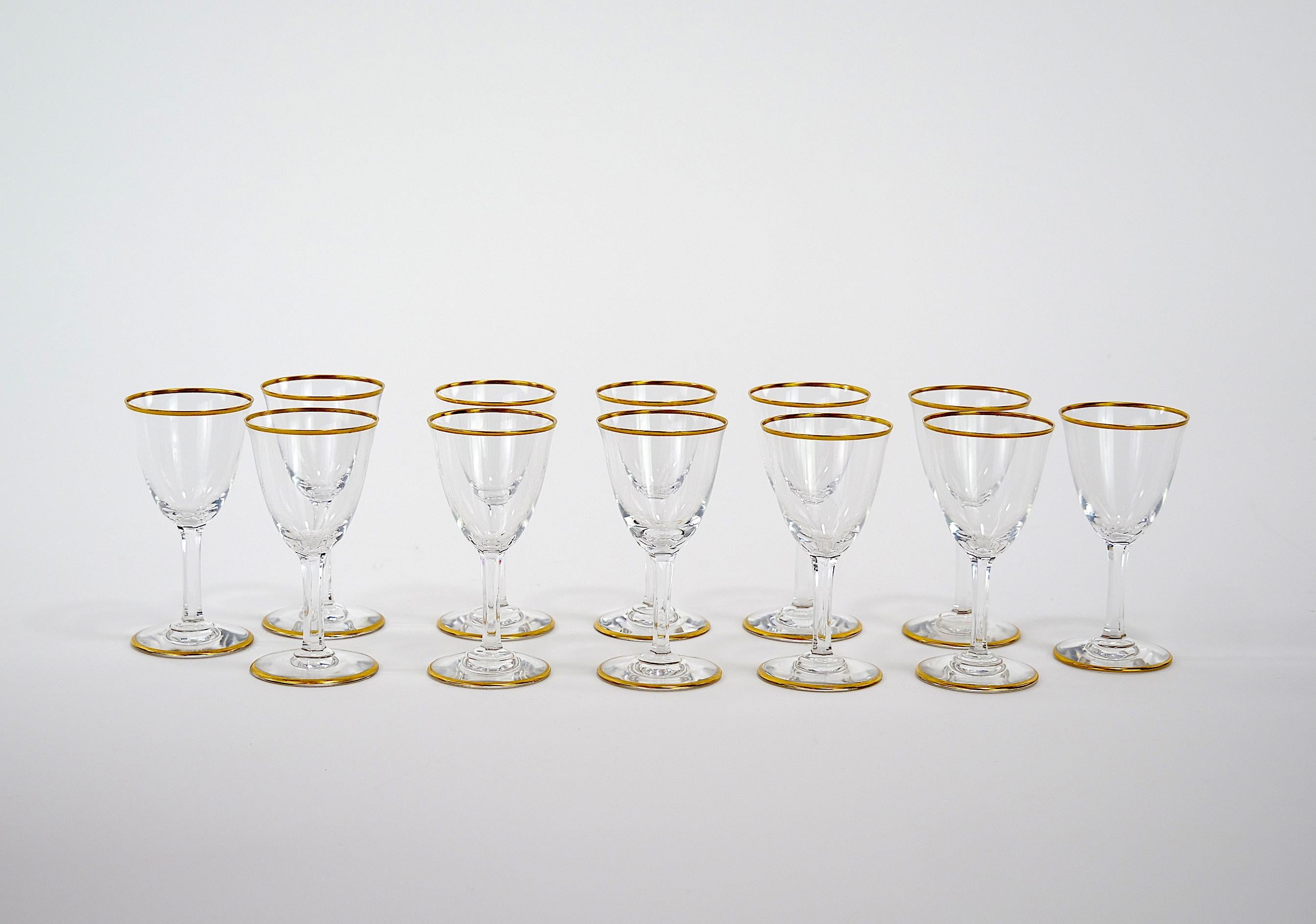 Baccarat Crystal Liquor / Sherry Glassware Service / 12 People For Sale 3