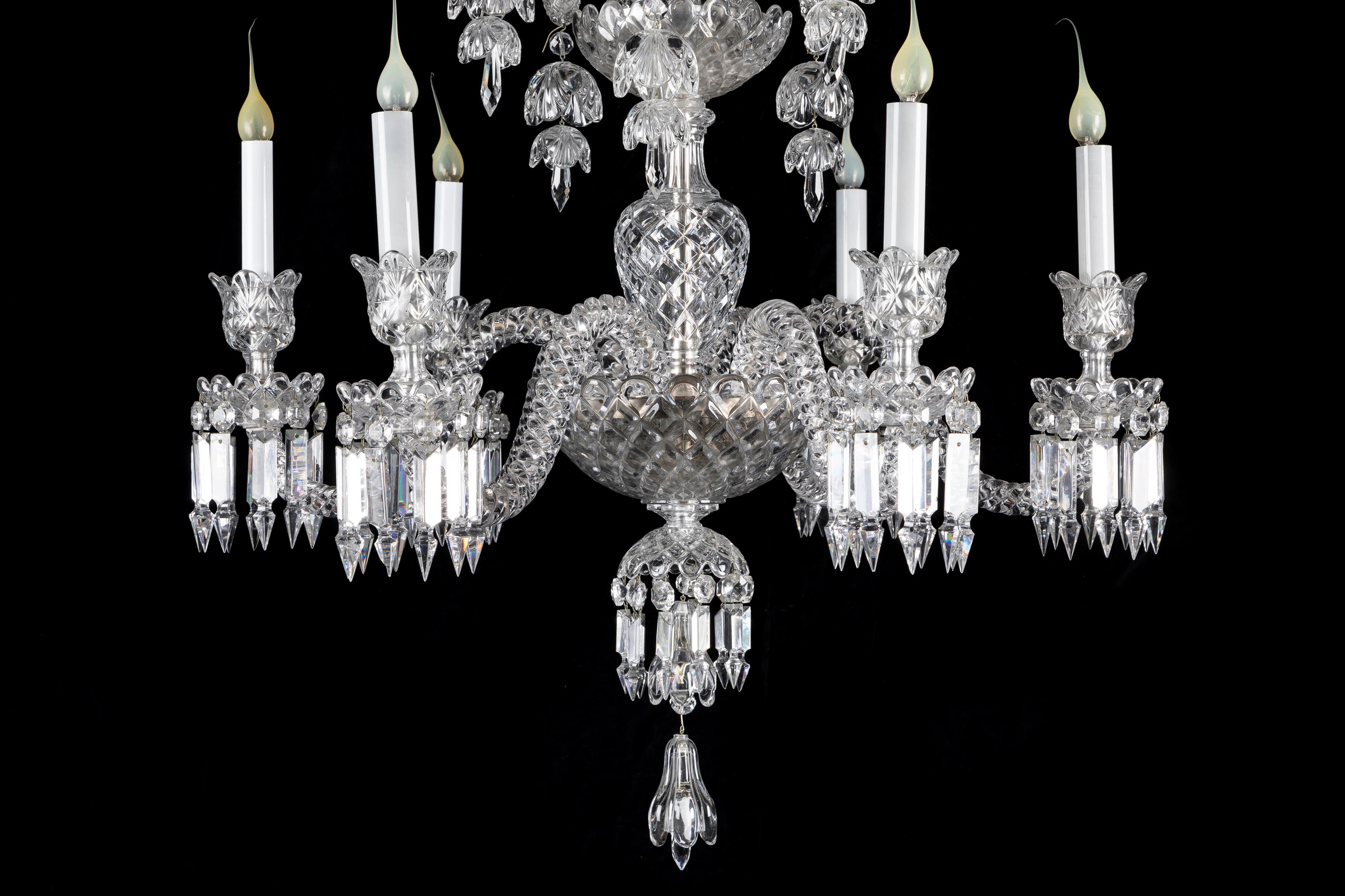 Baccarat Crystal Louis XVI Style Chandelier In Good Condition For Sale In New York, NY
