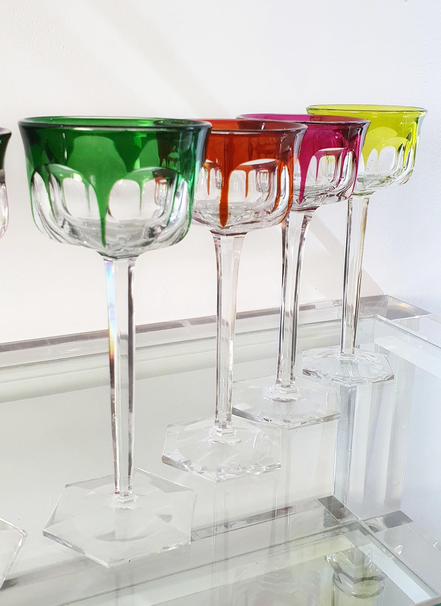 French Baccarat Crystal Malmaison Glasses Set of 8 